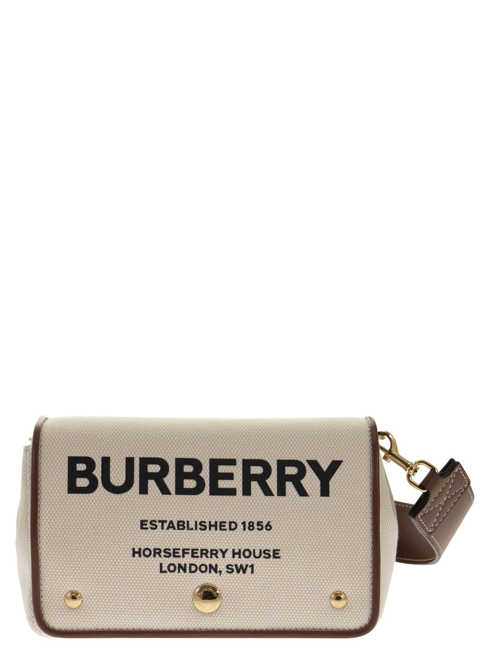 Burberry Hackberry - Small Cotton Canvas Shoulder Bag With Print