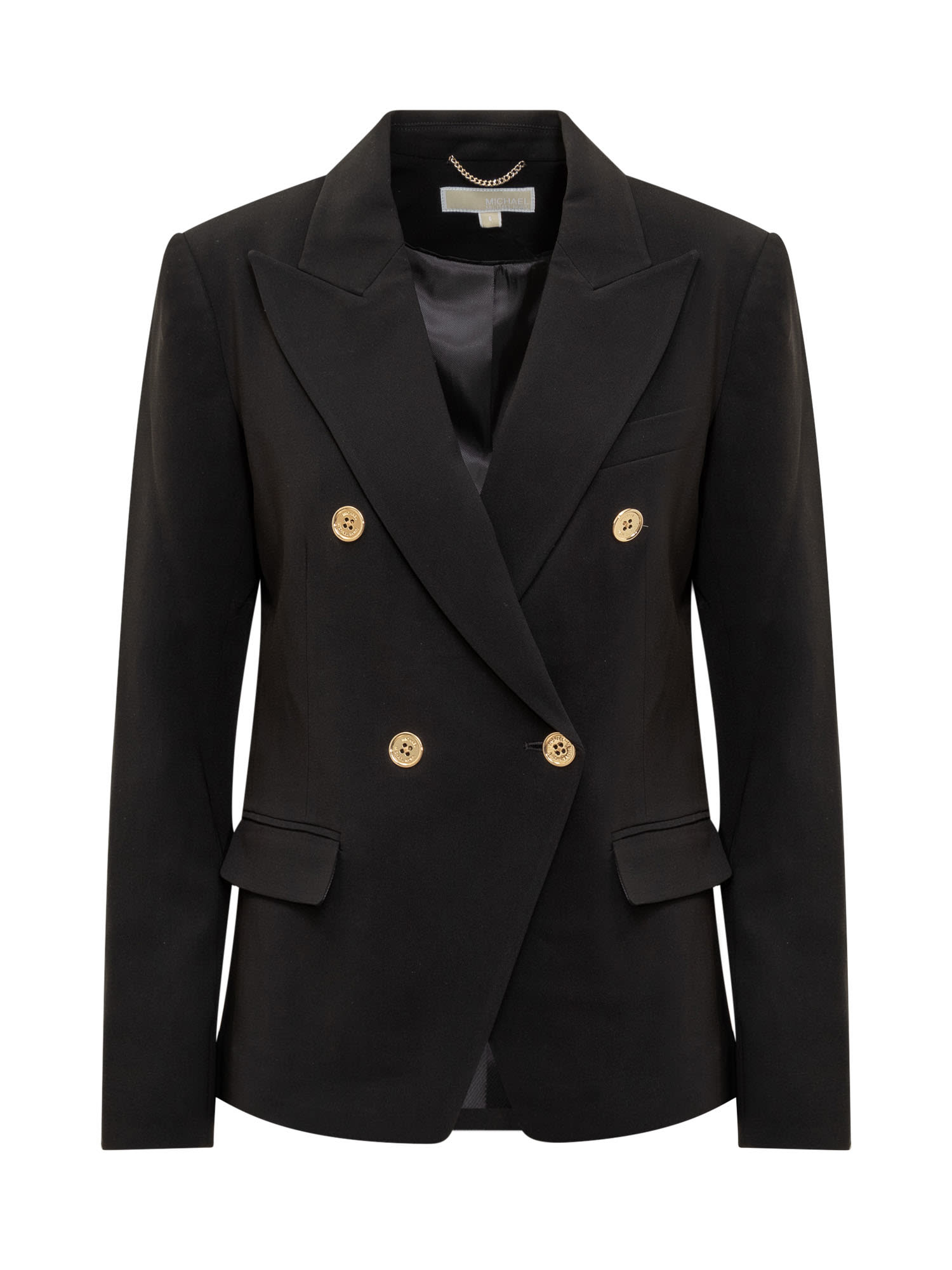 Shop Michael Kors Double- Breasted Blazer In Black