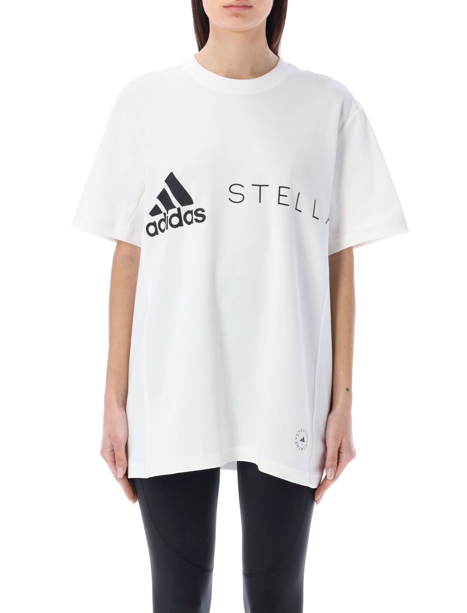 Shop Adidas By Stella Mccartney Logo T-shirt In Bianco