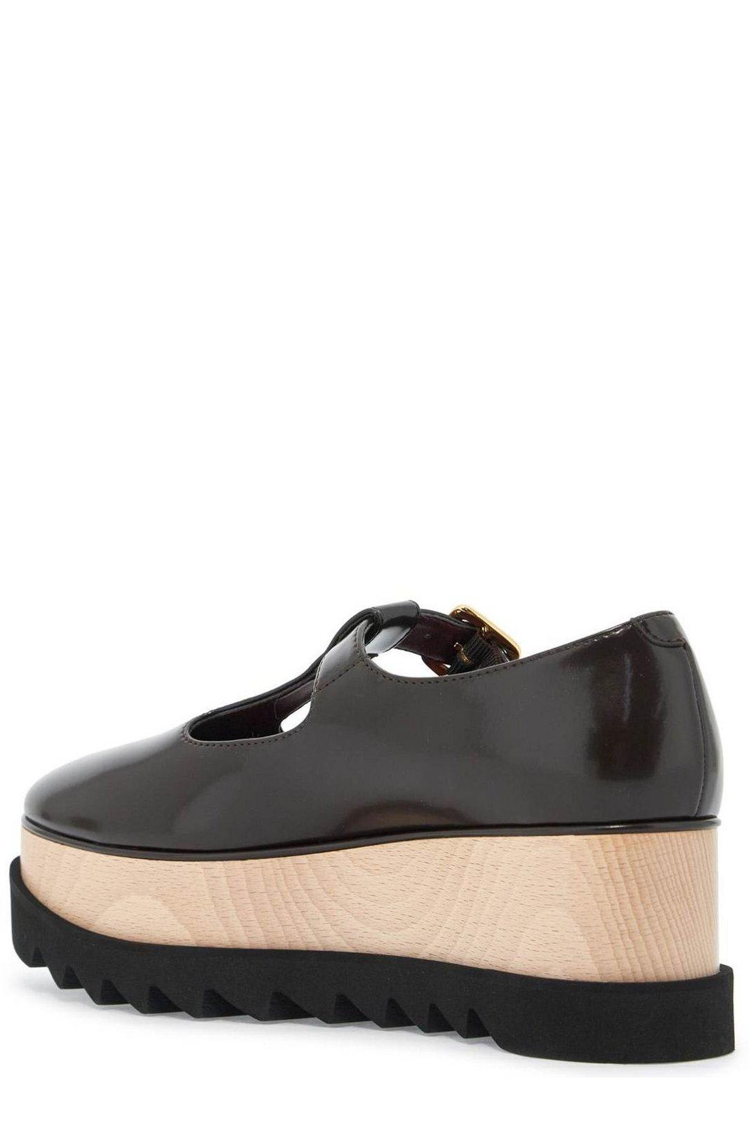 Shop Stella Mccartney Sneak-elyse T-bar Platform Mary Jane Shoes In Brown