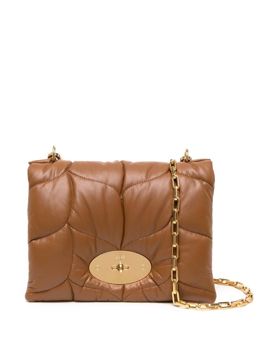 MULBERRY LITTLE SOFTIE BROWN CROSS-BODY BAG WITH TWIST LOCK CLOSURE IN QUILTED AND PADDED LEATHER WOMAN
