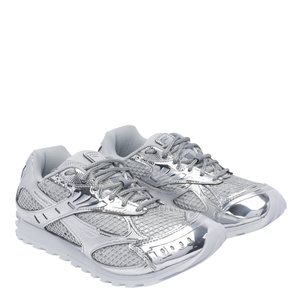 Shop Bottega Veneta Sneaker Orbit In Silver