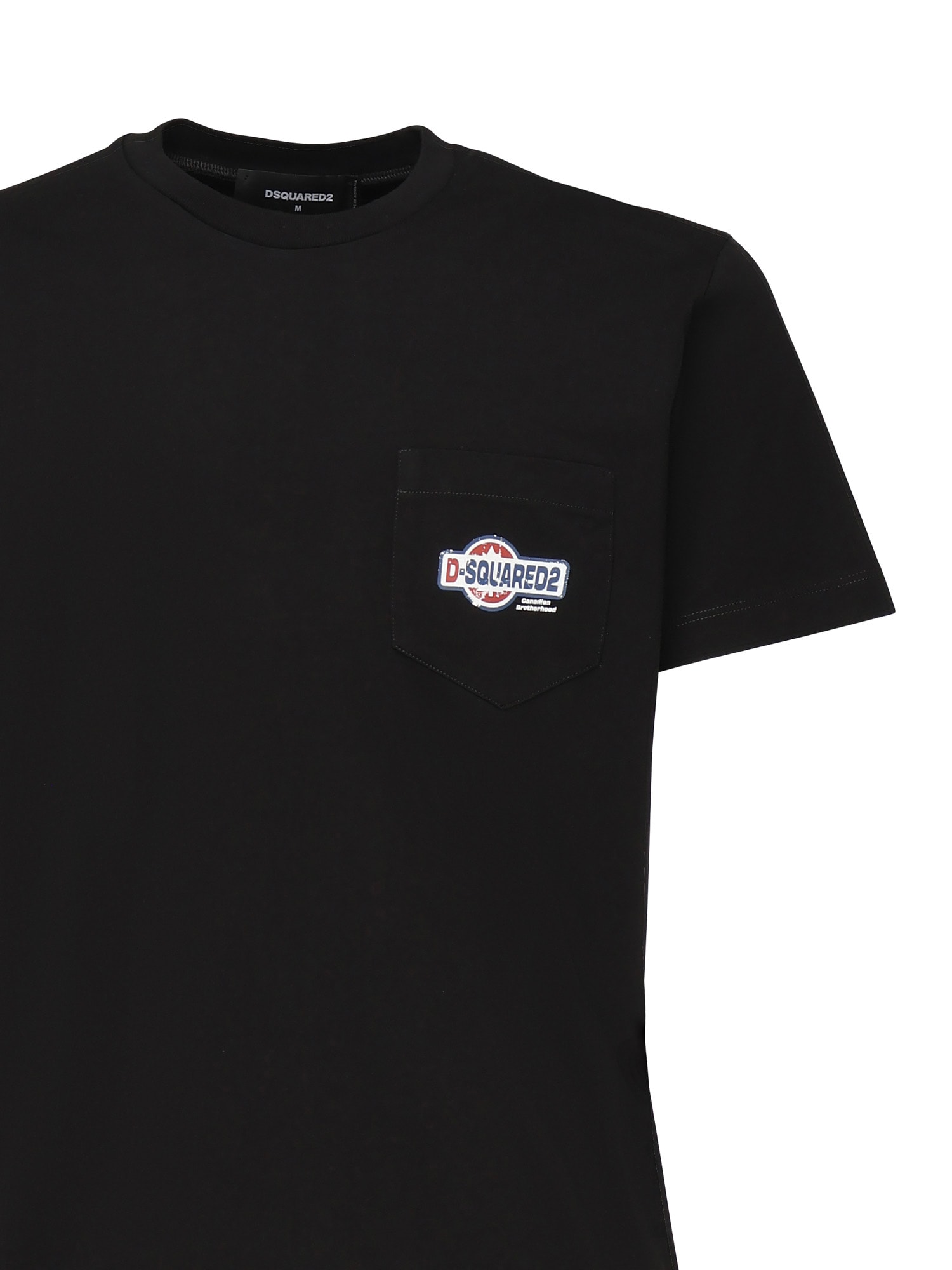 Dsquared2 T-shirt With Pocket And Logo In Black