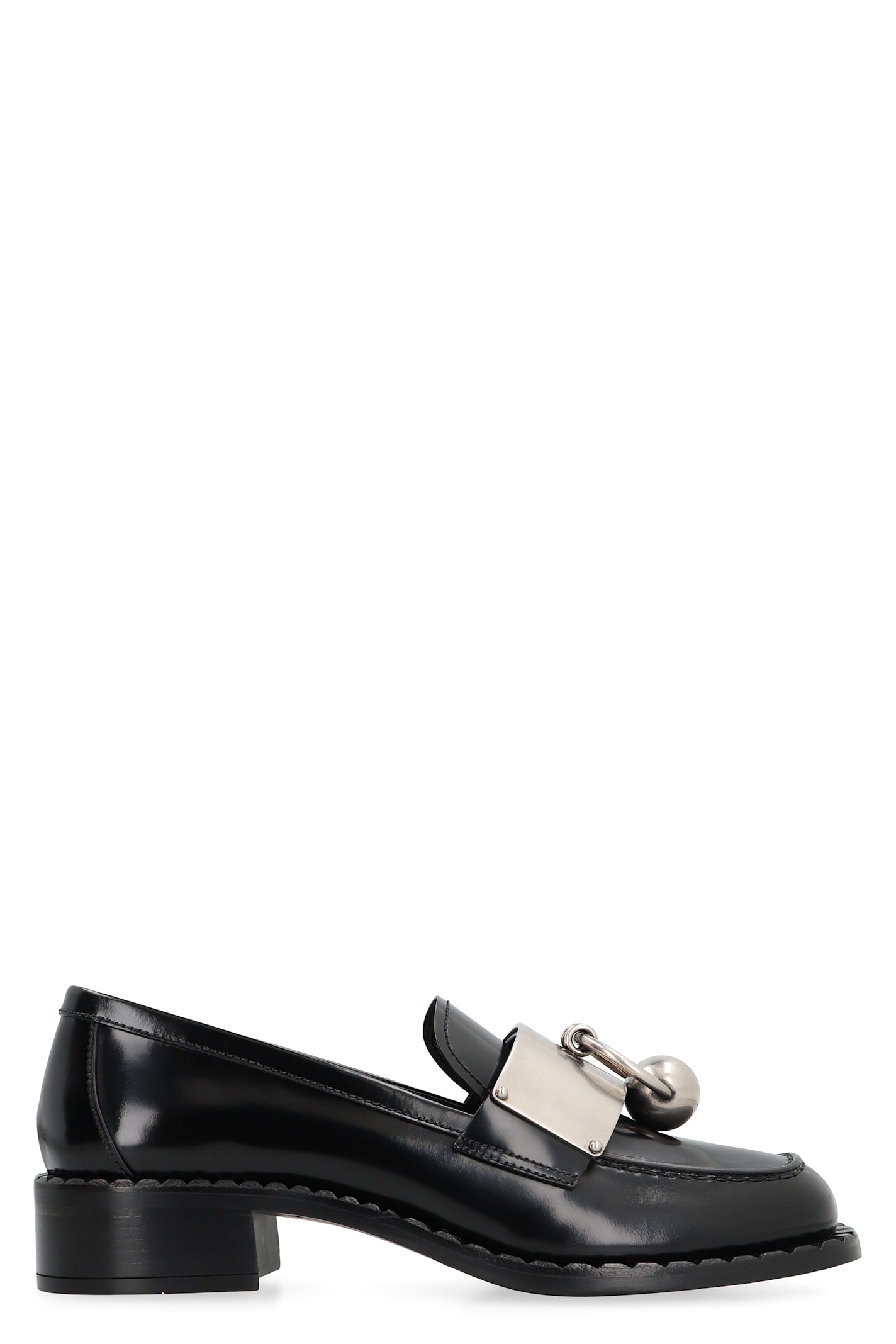Shop Prada Brushed Leather Loafers In Black