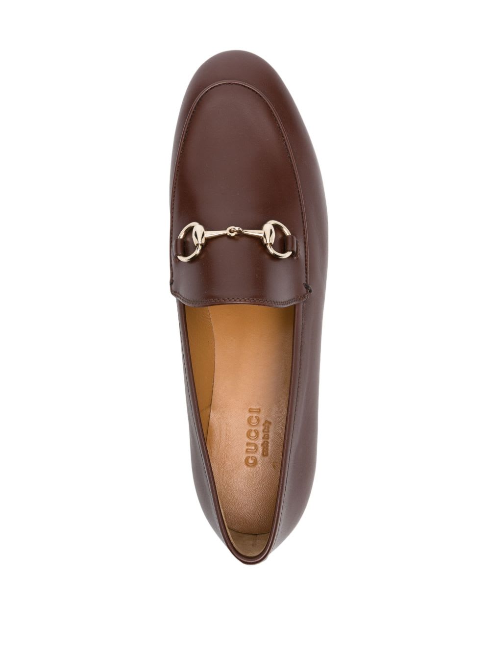 Gucci Jordaan Leather Horsebit Loafers In Brown