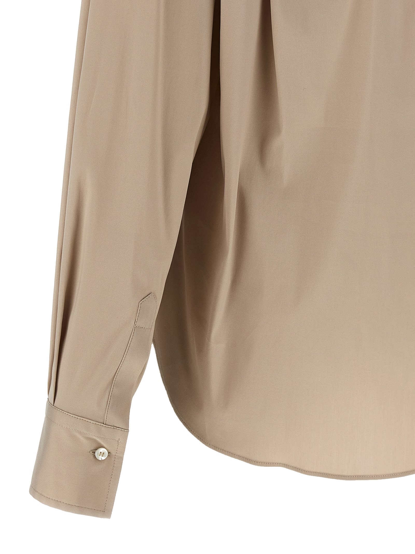 Brunello Cucinelli V-neck Shirt With Collared Design In Brown