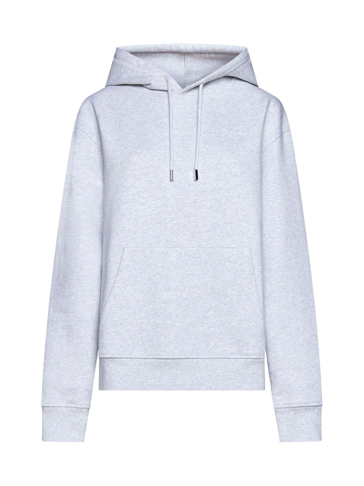 Jacquemus Brode Cotton Hoodie In Gray