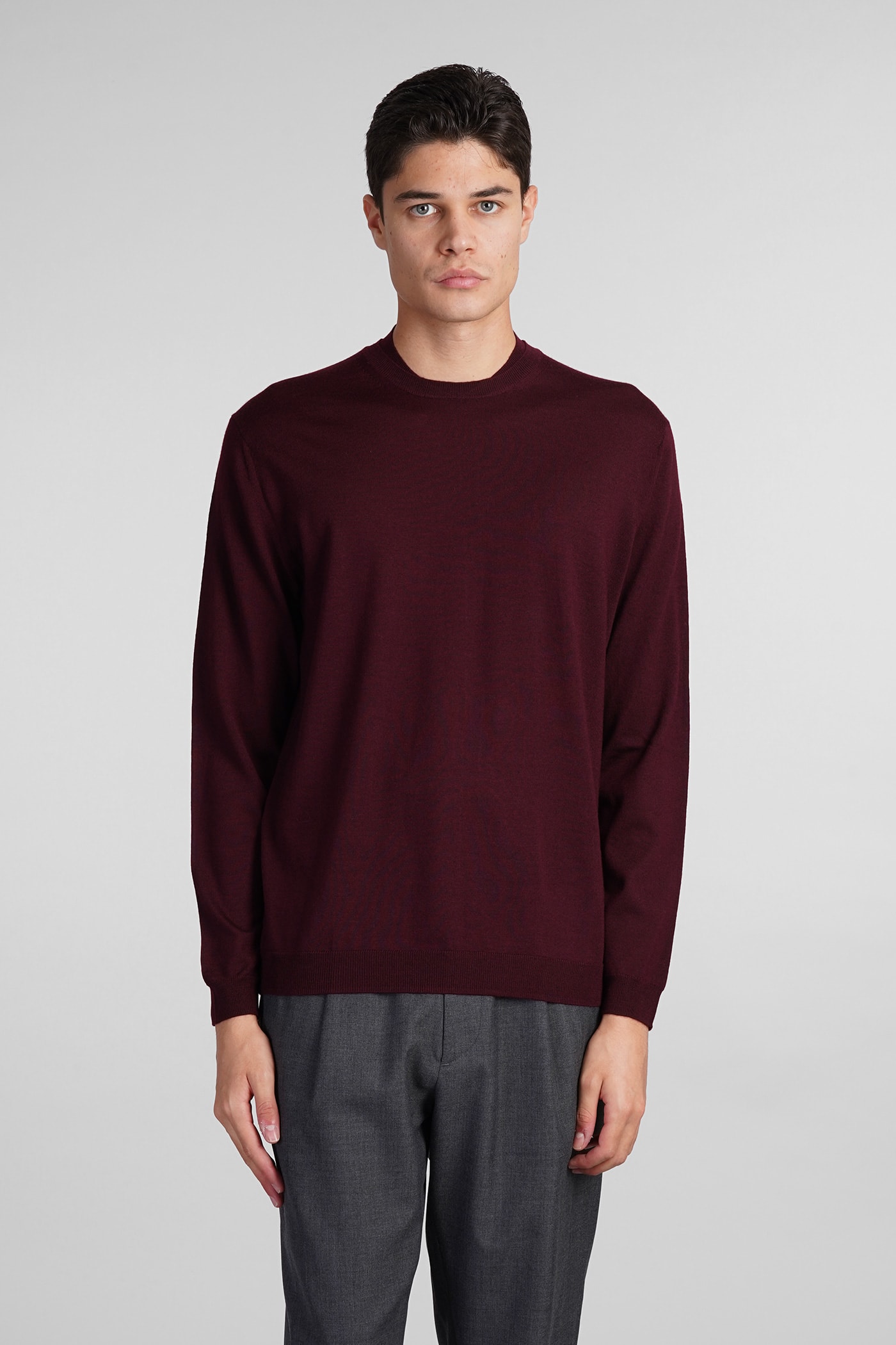 K139 Knitwear In Bordeaux Wool