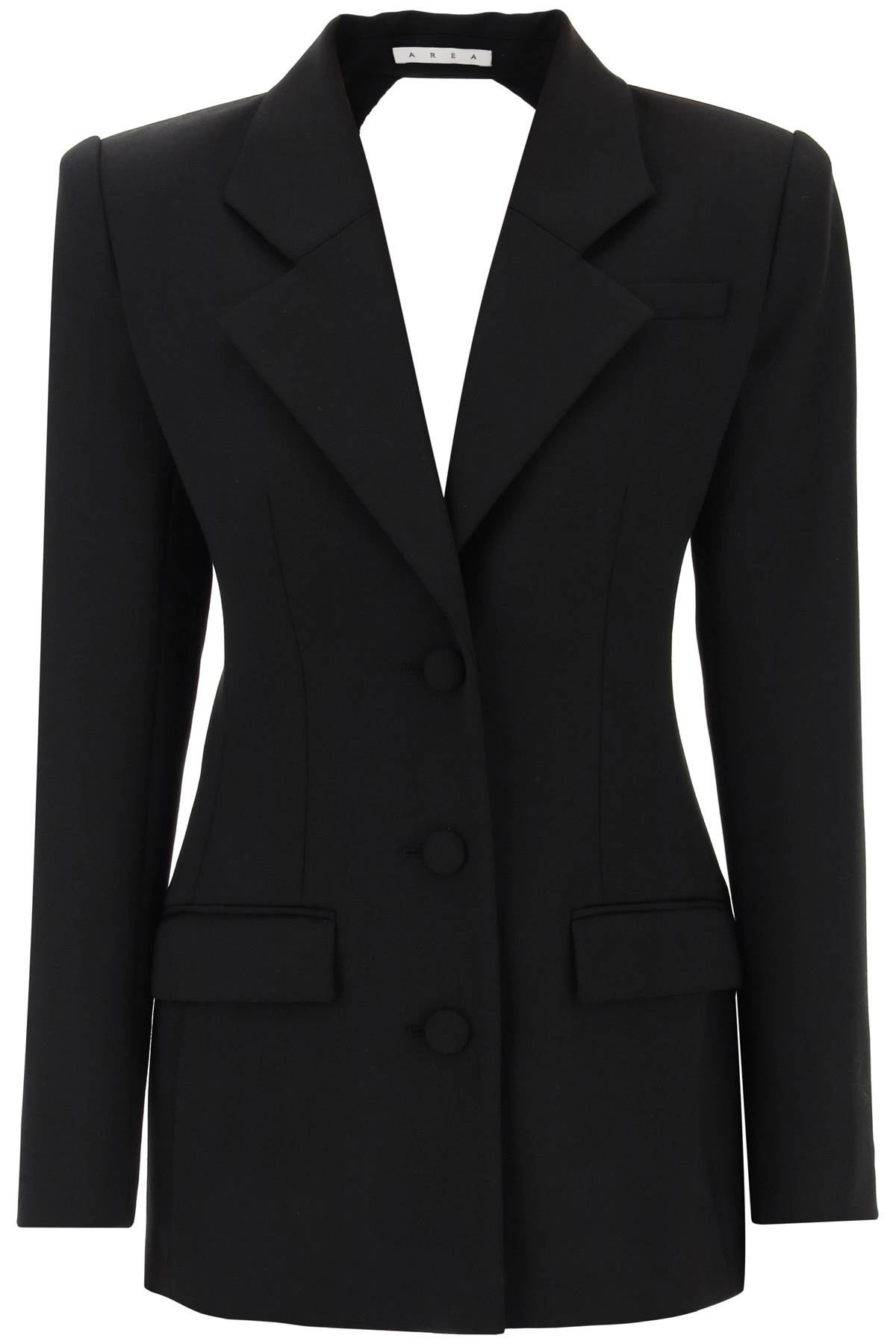 Shop Area Blazer Dress With Cut-out And Crystals In Black (black)