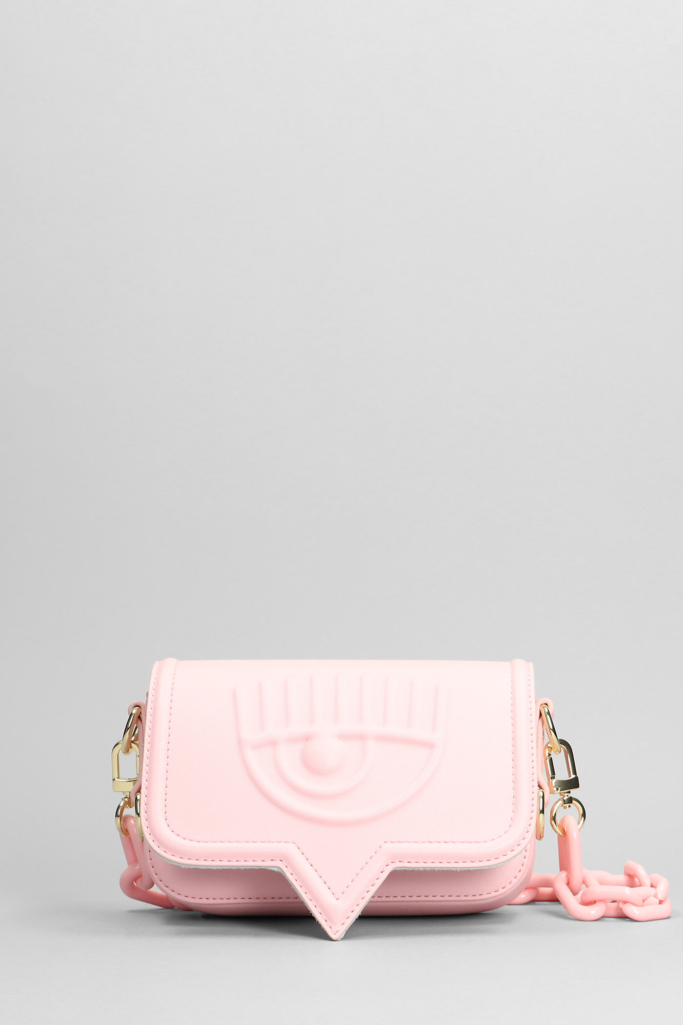 Shop Chiara Ferragni Shoulder Bag In Rose-pink Faux Leather