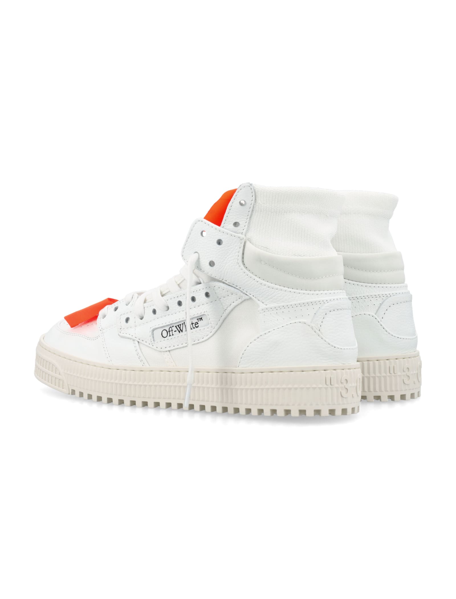 Shop Off-white 3.0 Off Court Leather High-top In White Orange
