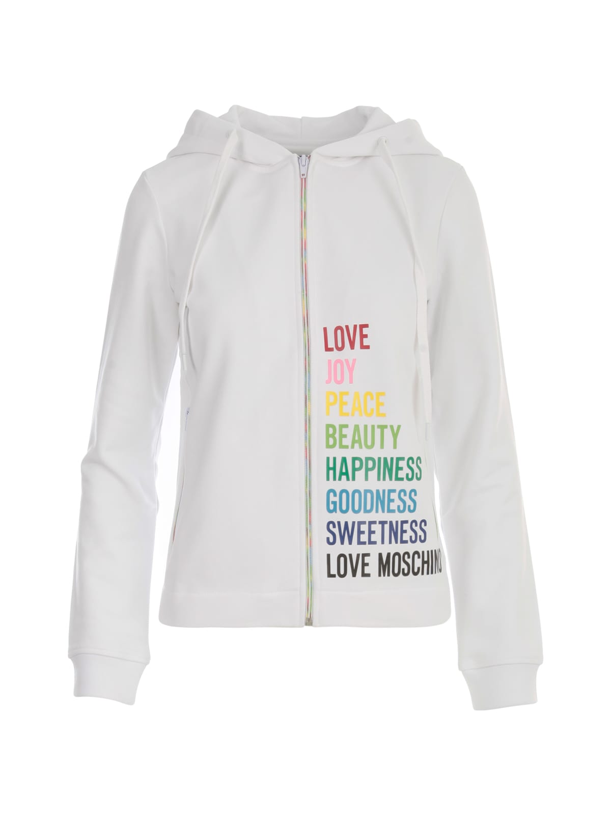 Love Moschino Hooded Jacket W/words Print
