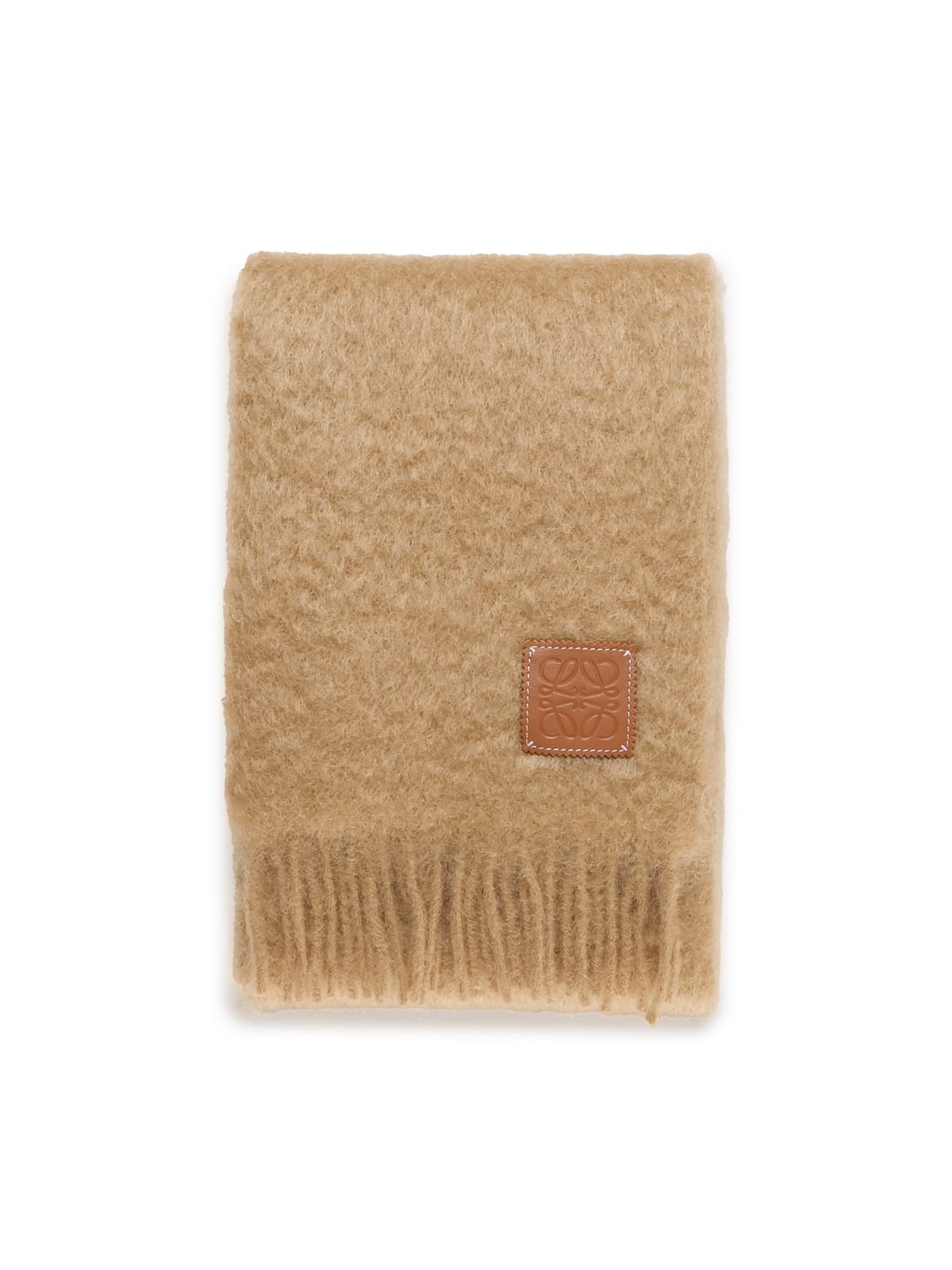 Shop Loewe Mohair And Wool Scarf In Brown
