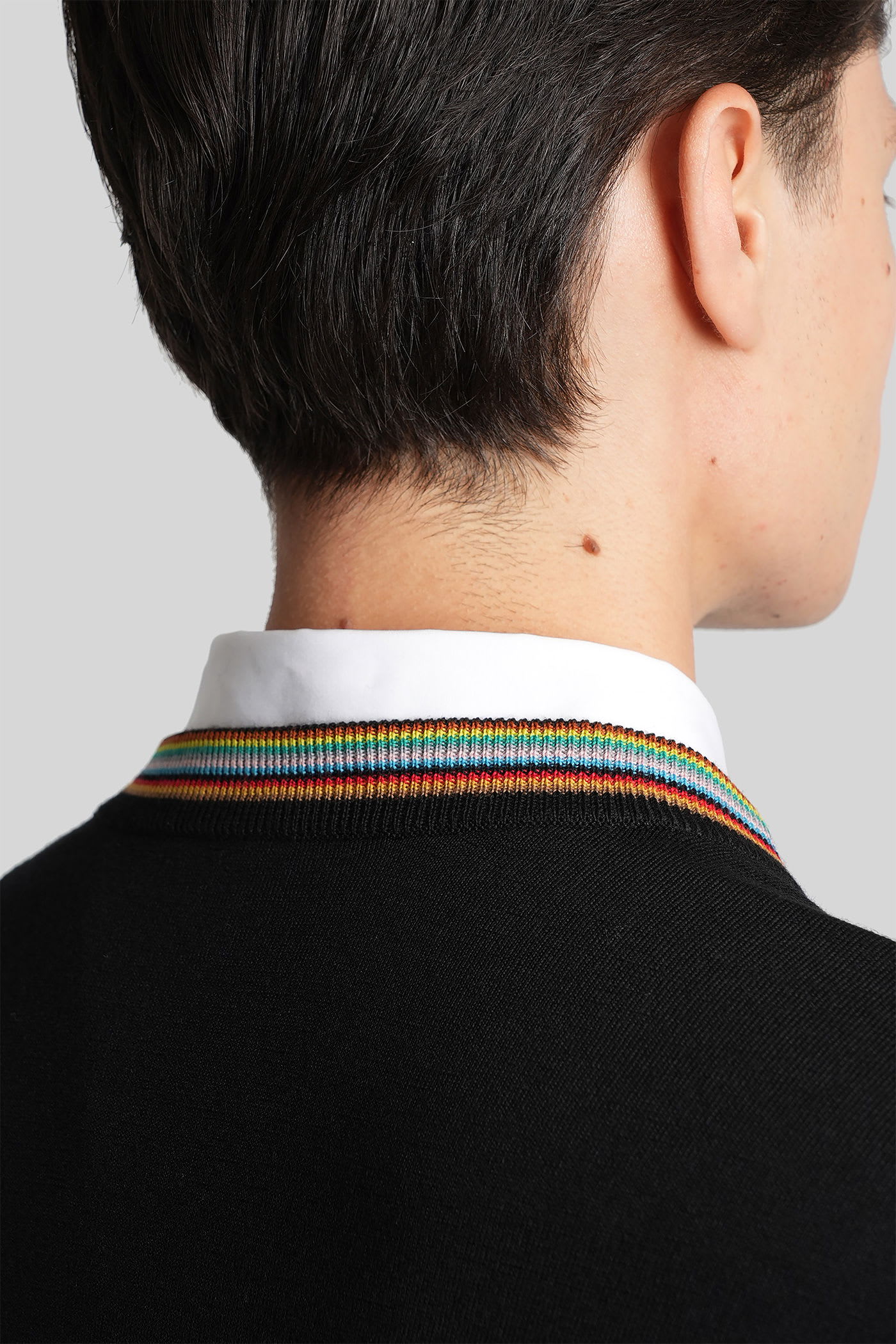 Paul Smith Merino Wool Cardigan In Black