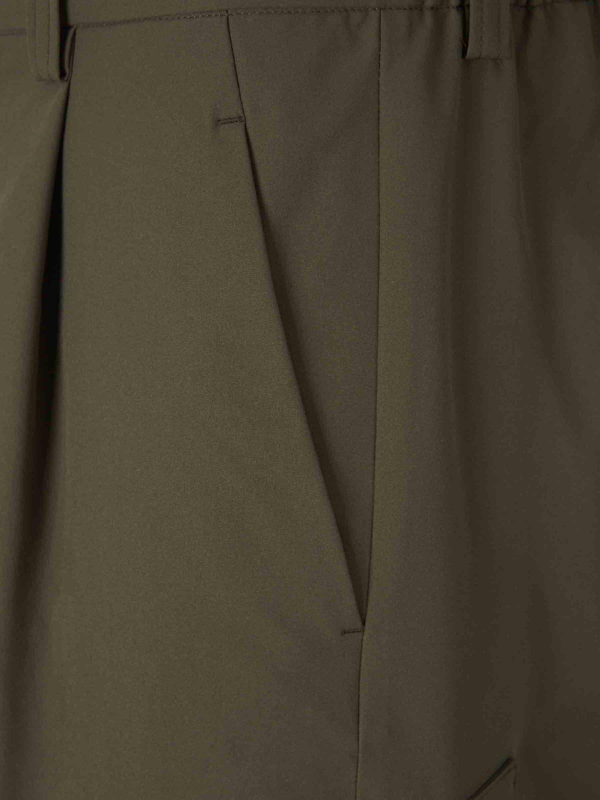 Herno Cargo Buttoned Trousers In Green