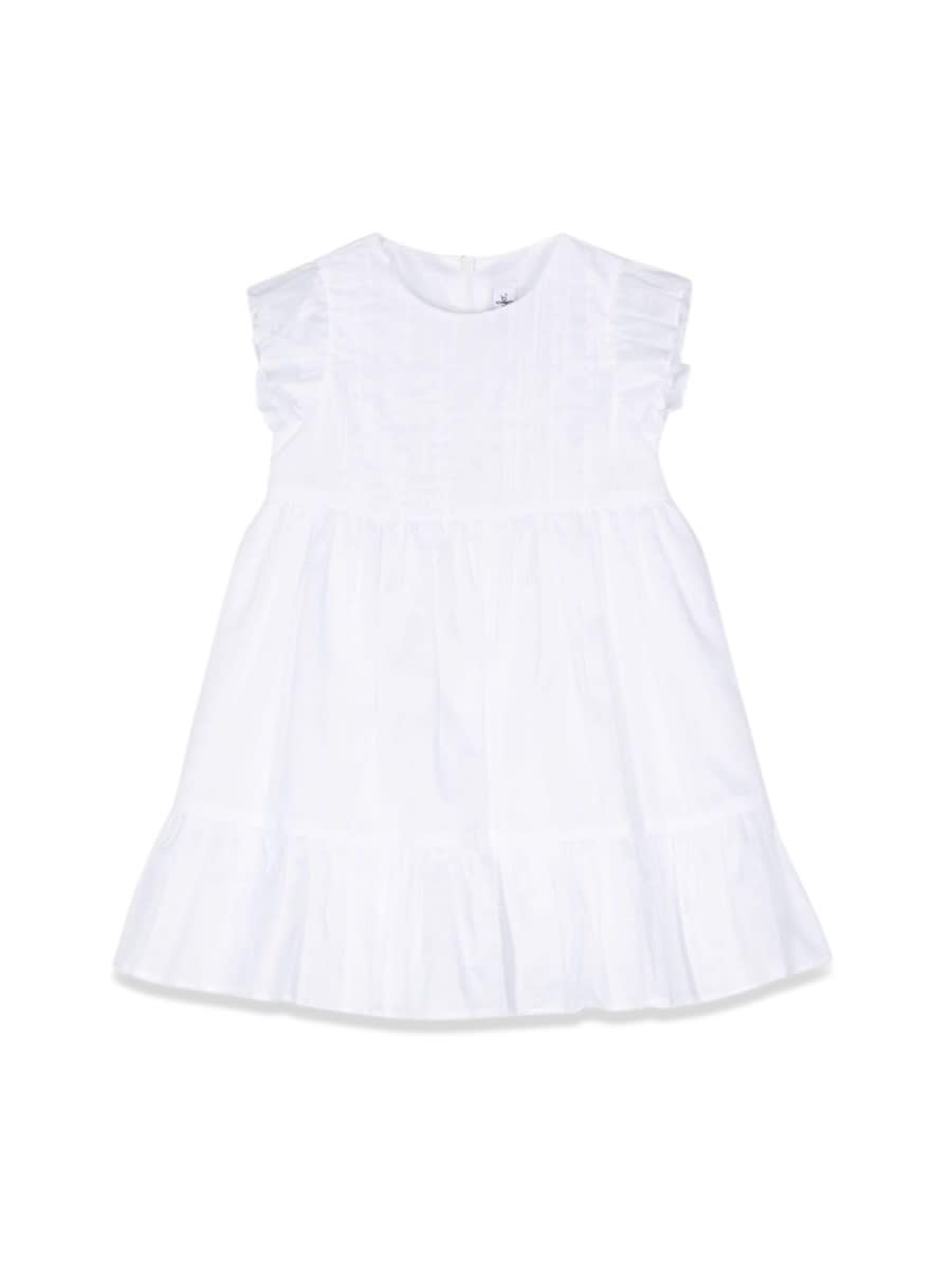 Il Gufo White Cotton Voile Dress With Culotte In White