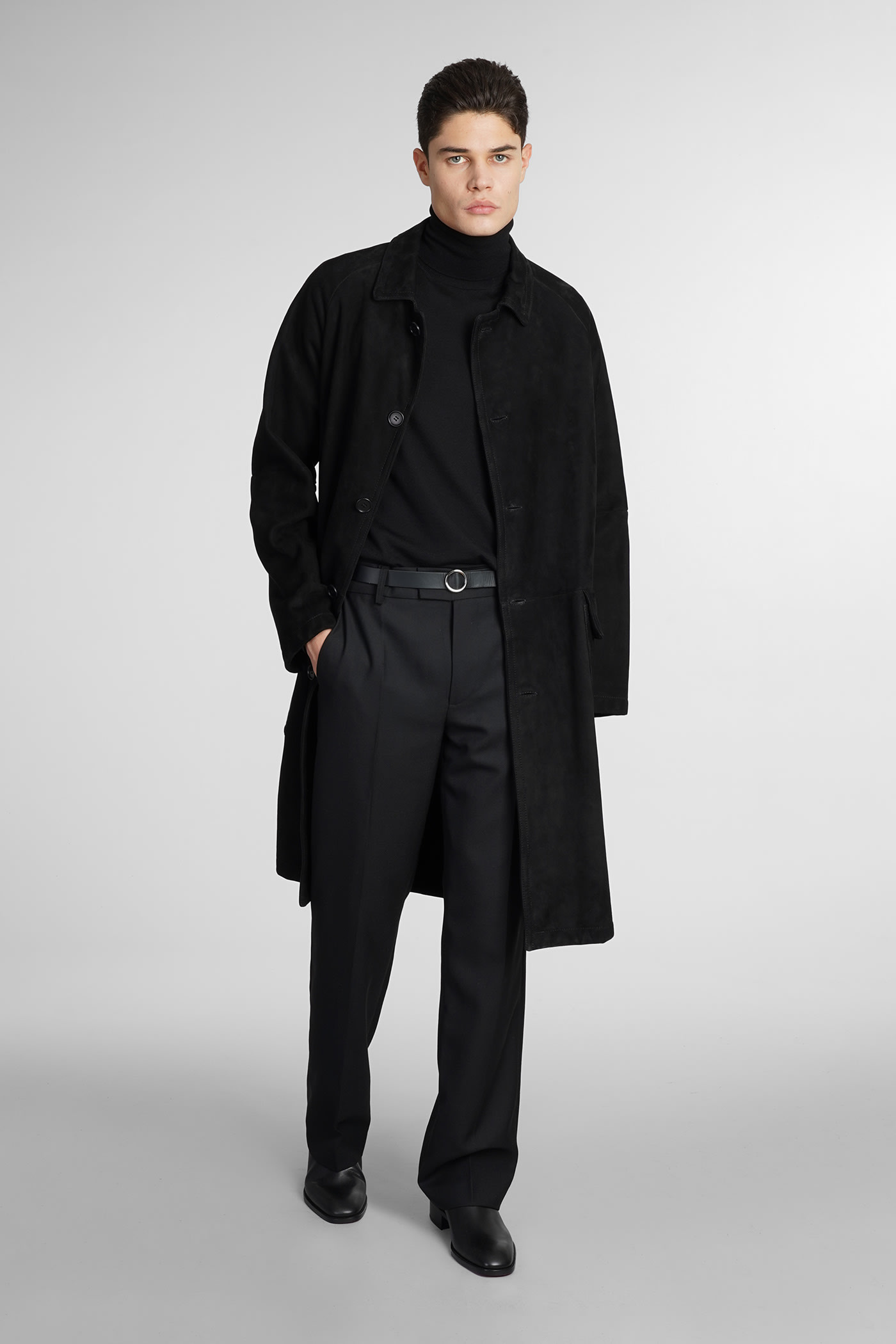 Shop Salvatore Santoro Coat In Black Leather