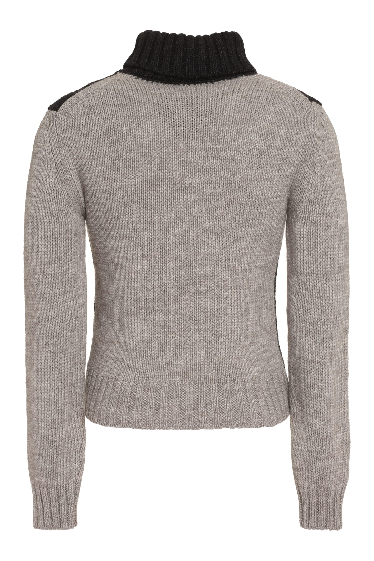 Shop Dolce & Gabbana Wool Turtleneck Sweater In Grey