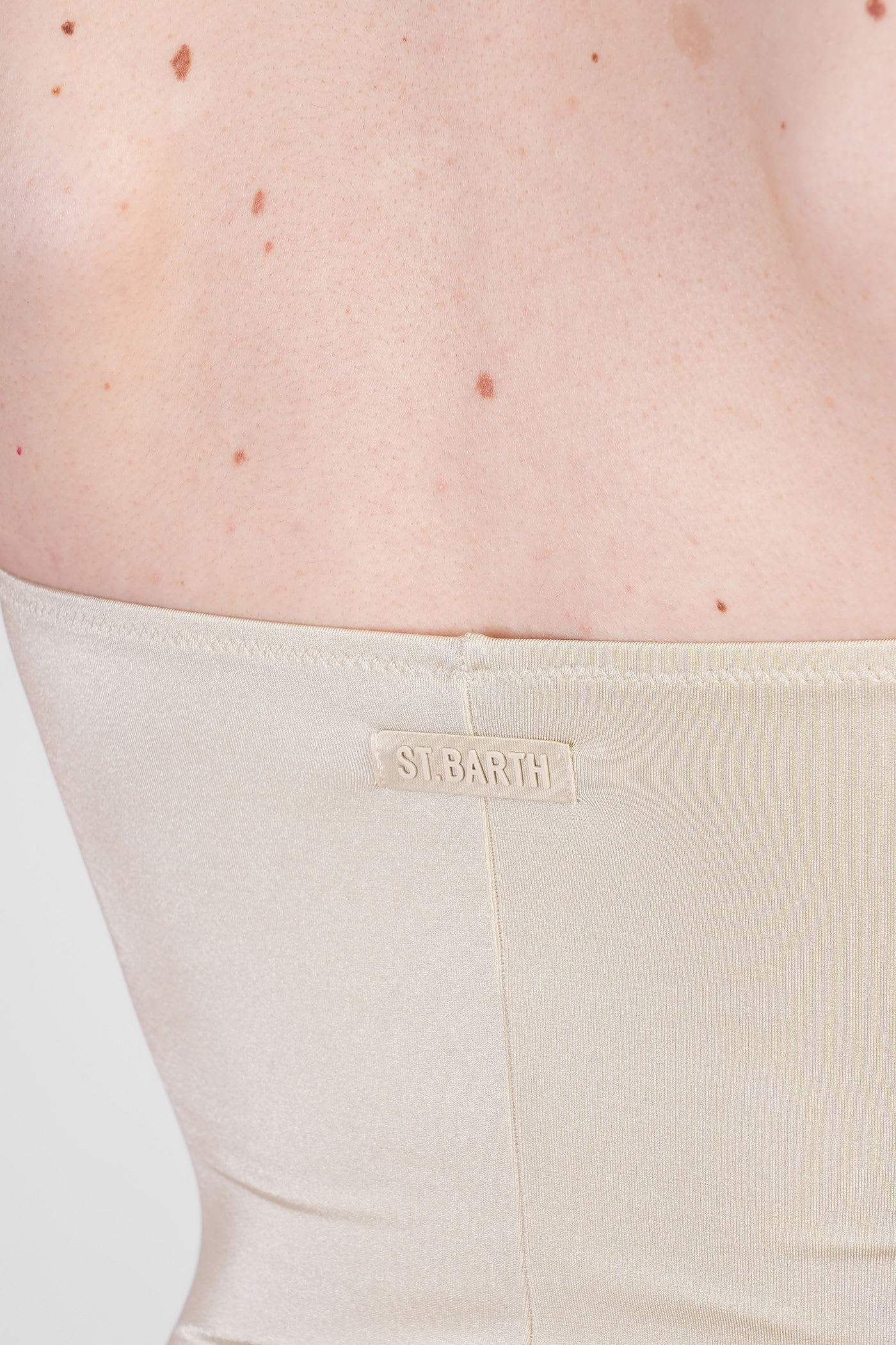 Mc2 Saint Barth Cecille P Beachwear In Taupe Polyamide In White