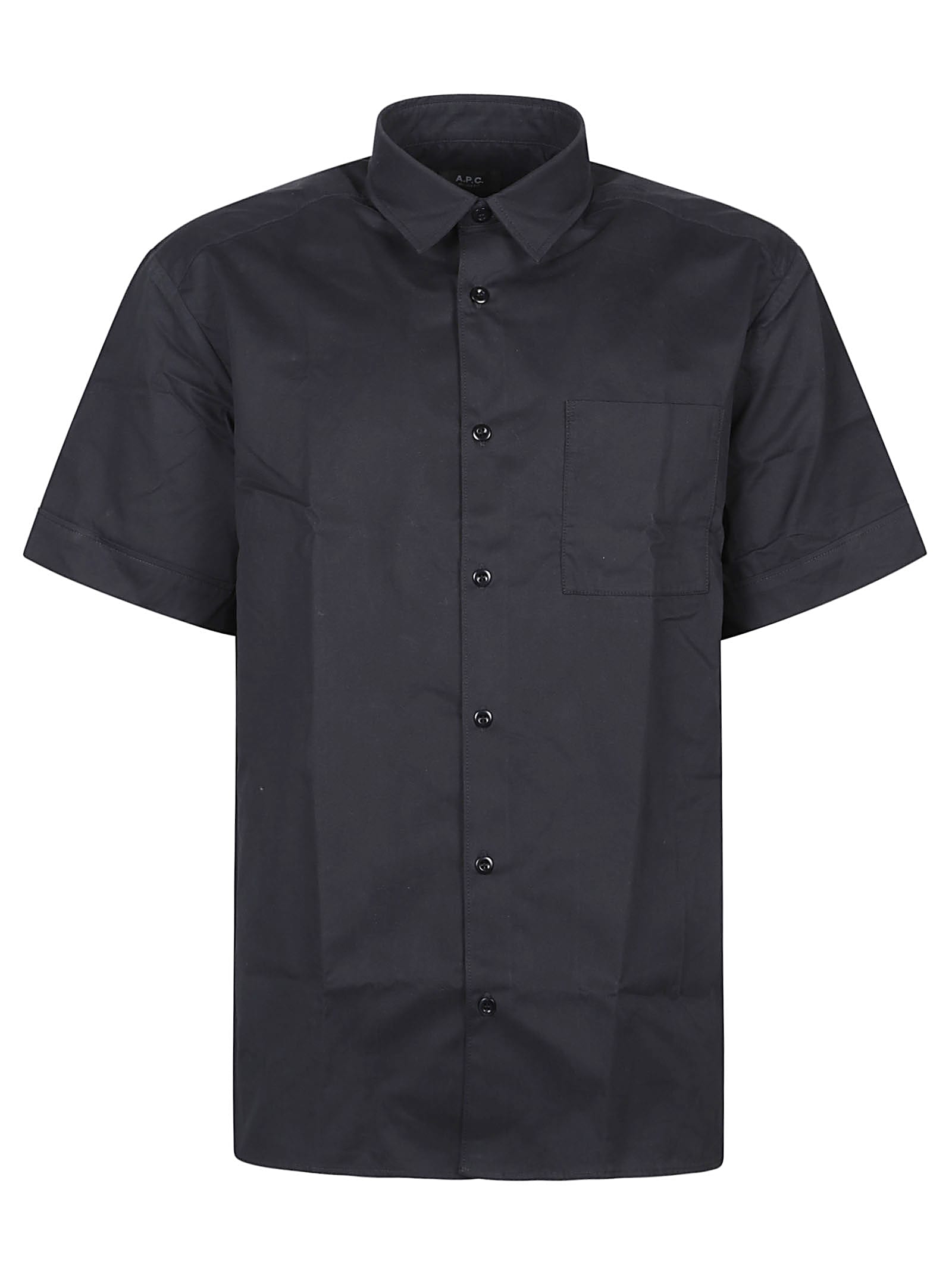 Apc Short Sleeve Ross Shirt In Iak Dark Navy