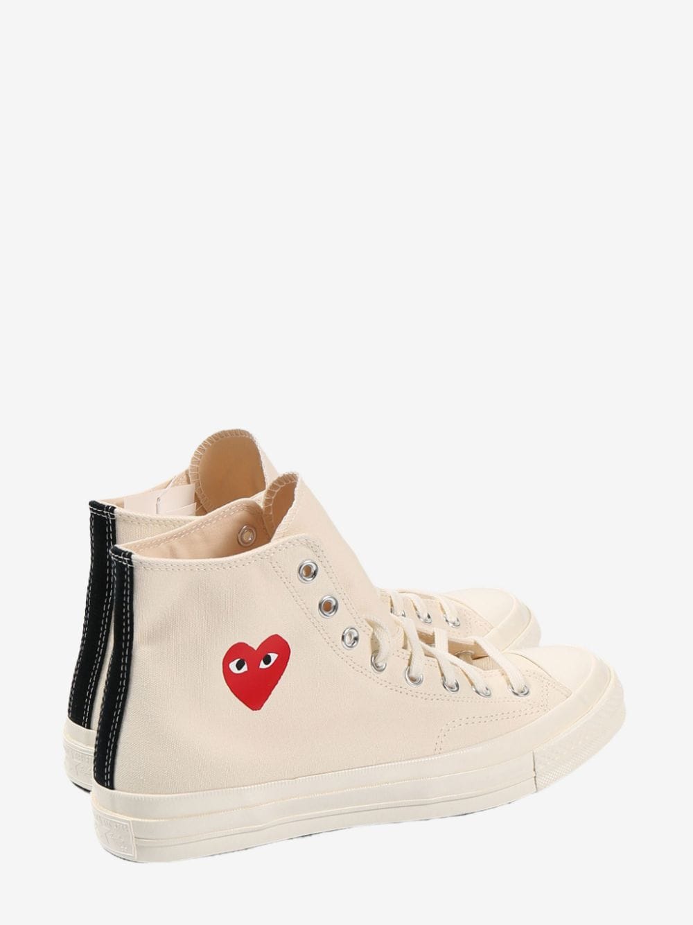Comme Des Garçons High-top Sneakers With Iconic Heart Design And Rubber Sole In White