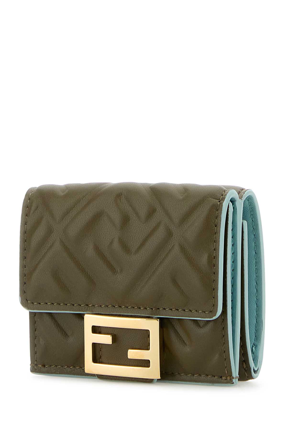 Shop Fendi Army Green Leather Baguette Wallet In Avocadoaquiferos