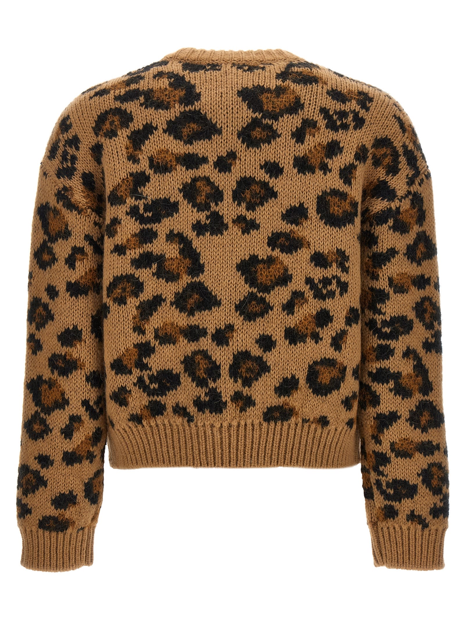 Shop Valentino Animalier Sweater In Beige