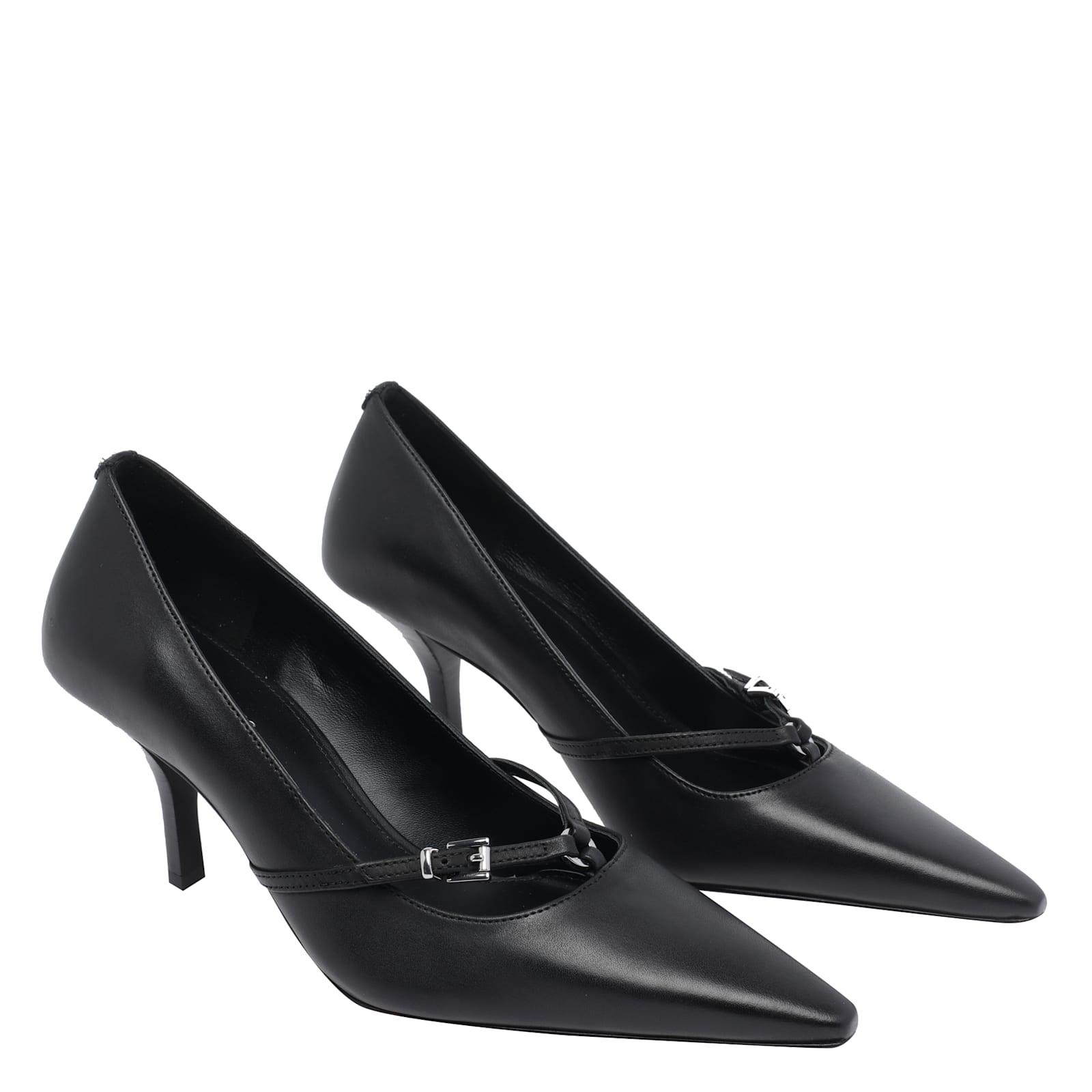 Michael Michael Kors 75mm Buckle-detail Pointed-toe Pumps In Black