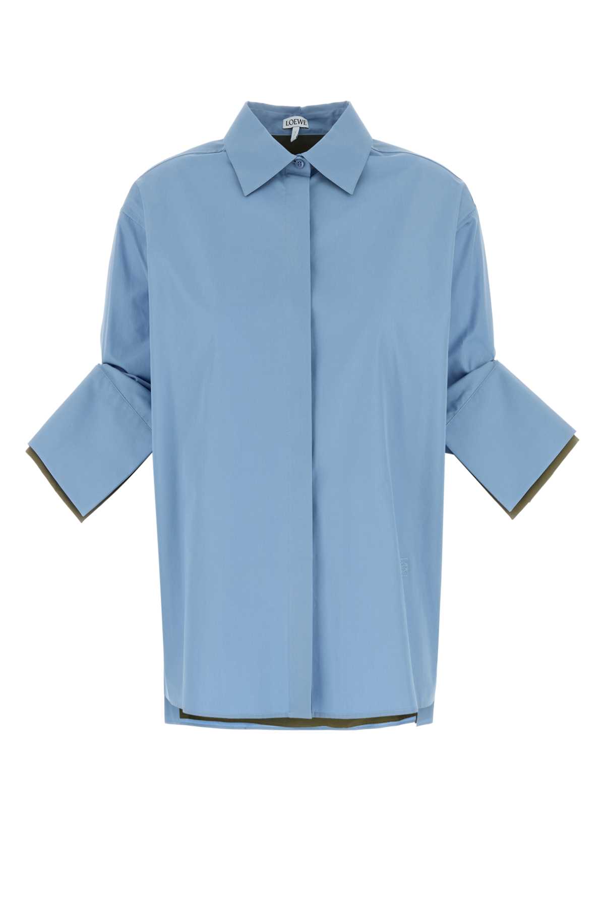 Shop Loewe Light-blue Oxford Shirt In Ashblue