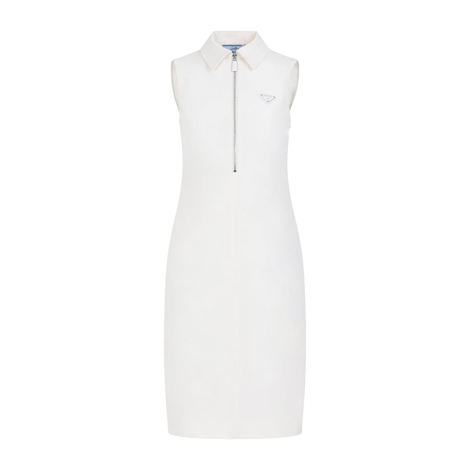 Shop Prada Silk Midi Dress In White