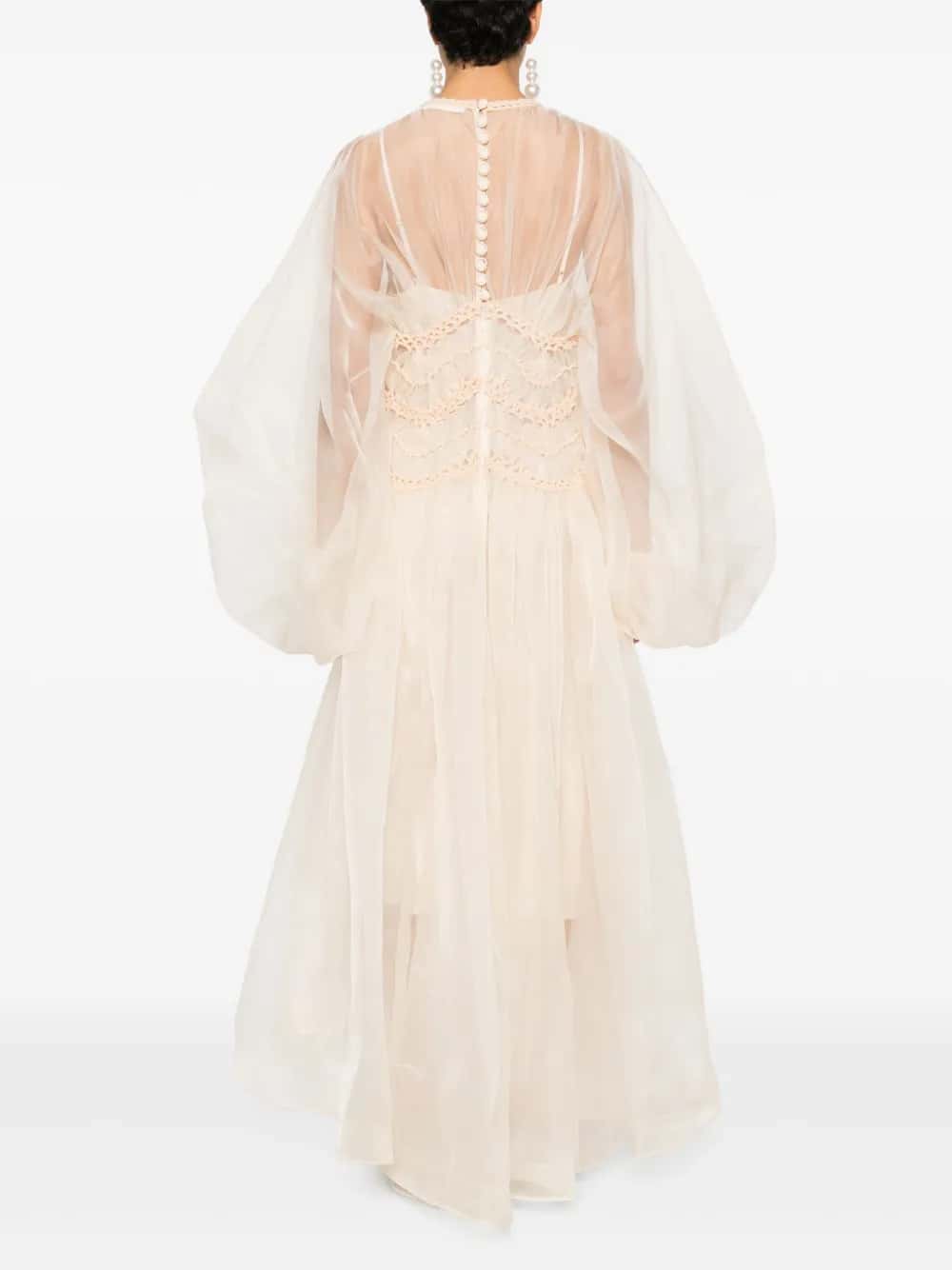 Shop Zimmermann Abito Illuminate Macrame In Beige
