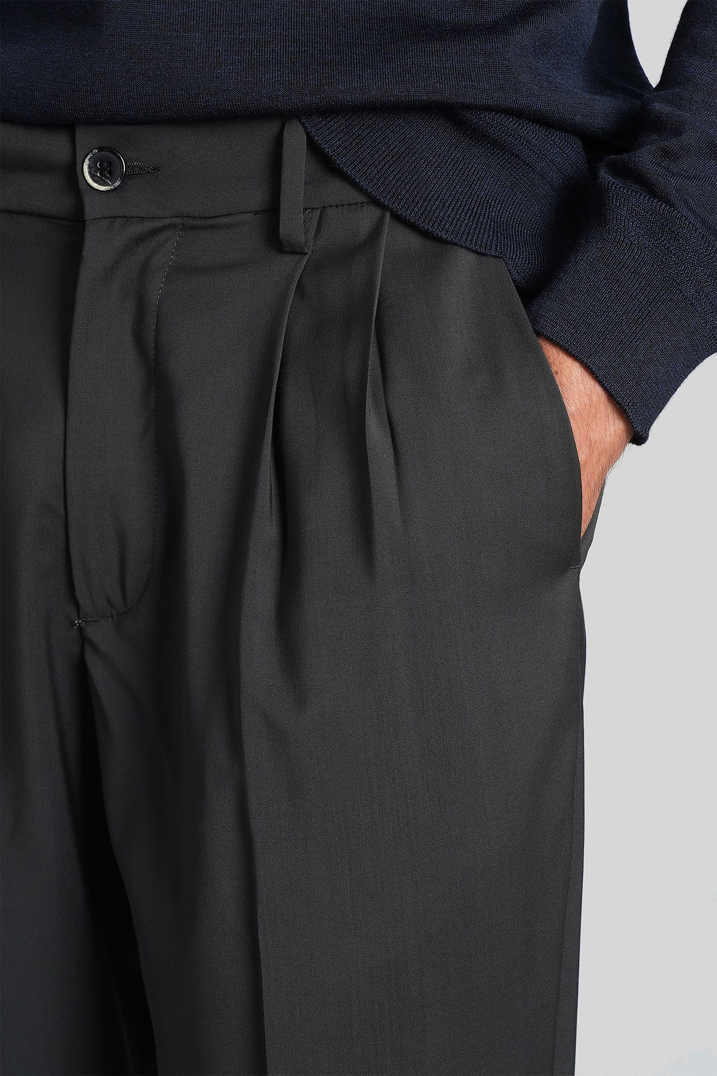 Barena Venezia Drapier Pants In Grey Wool In Gray