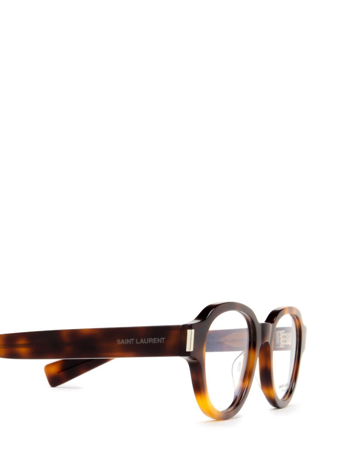 Shop Saint Laurent Wayfarer Frame Glasses In 002 Havana Havana Transpa