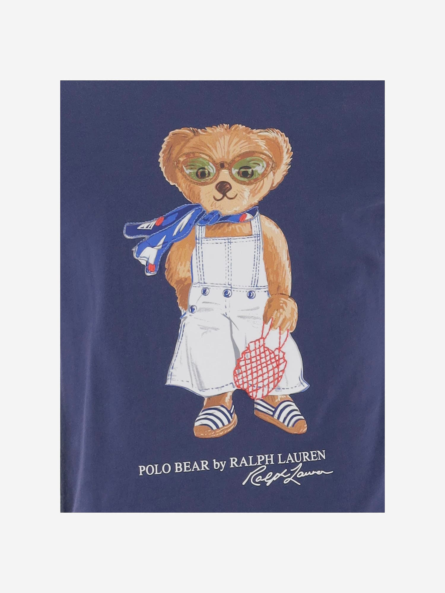Polo Ralph Lauren Cotton Tshirt With Print In Blue