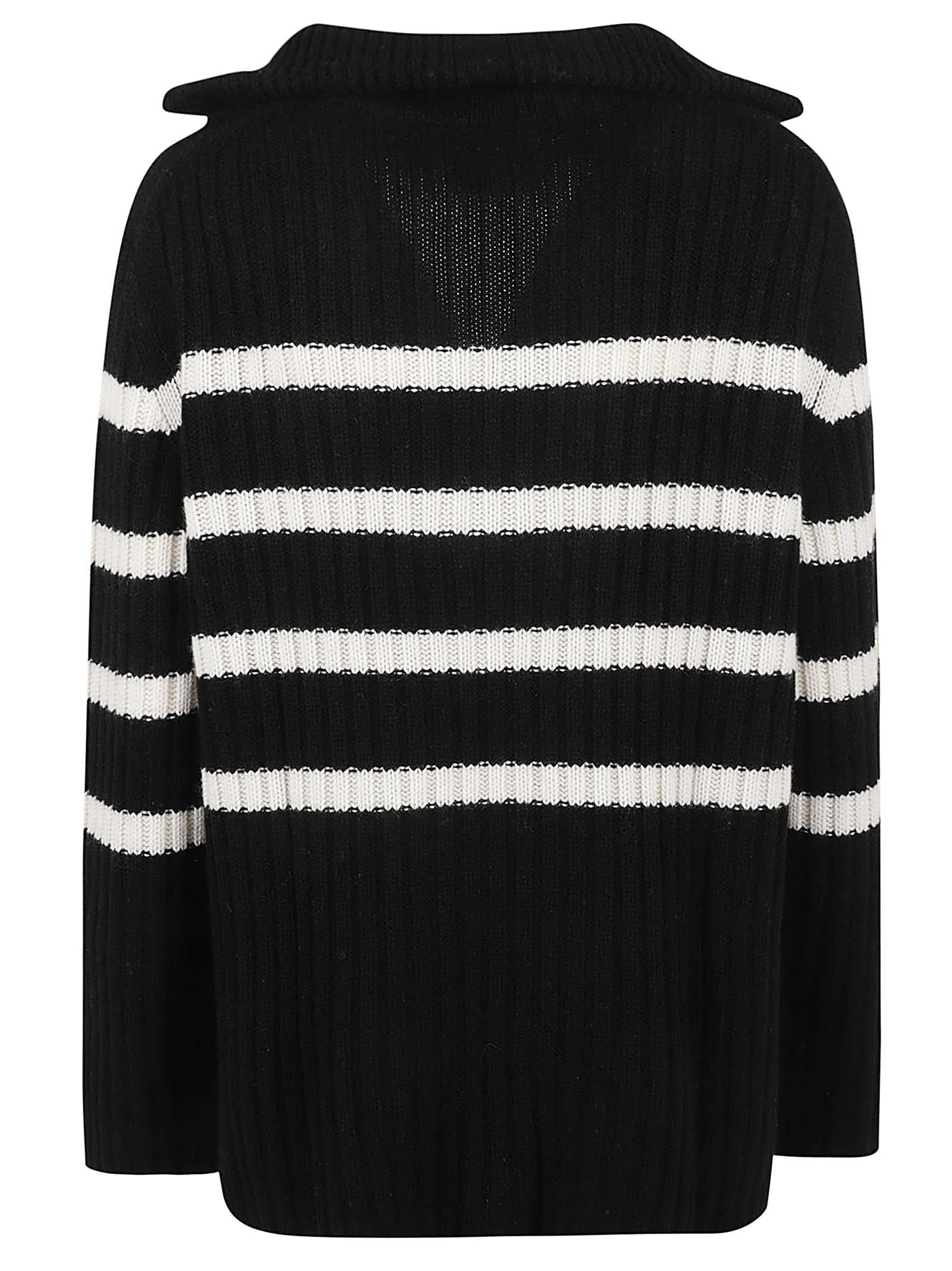 Shop Allude Ribbed Striped Jumper