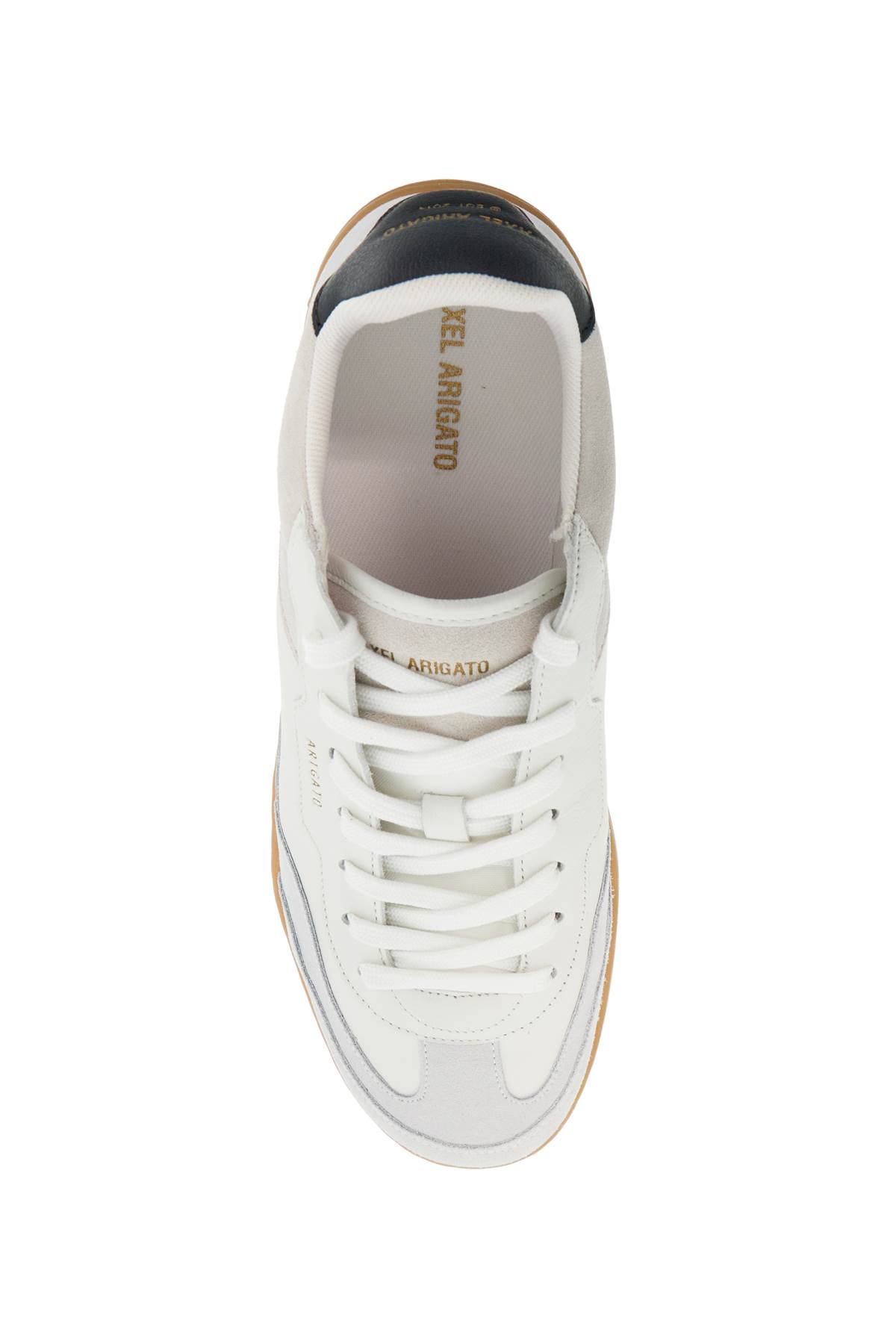 Axel Arigato White Leather And Suede Sneakers Dice T-toe With Recycled Materials In White Gum (white)