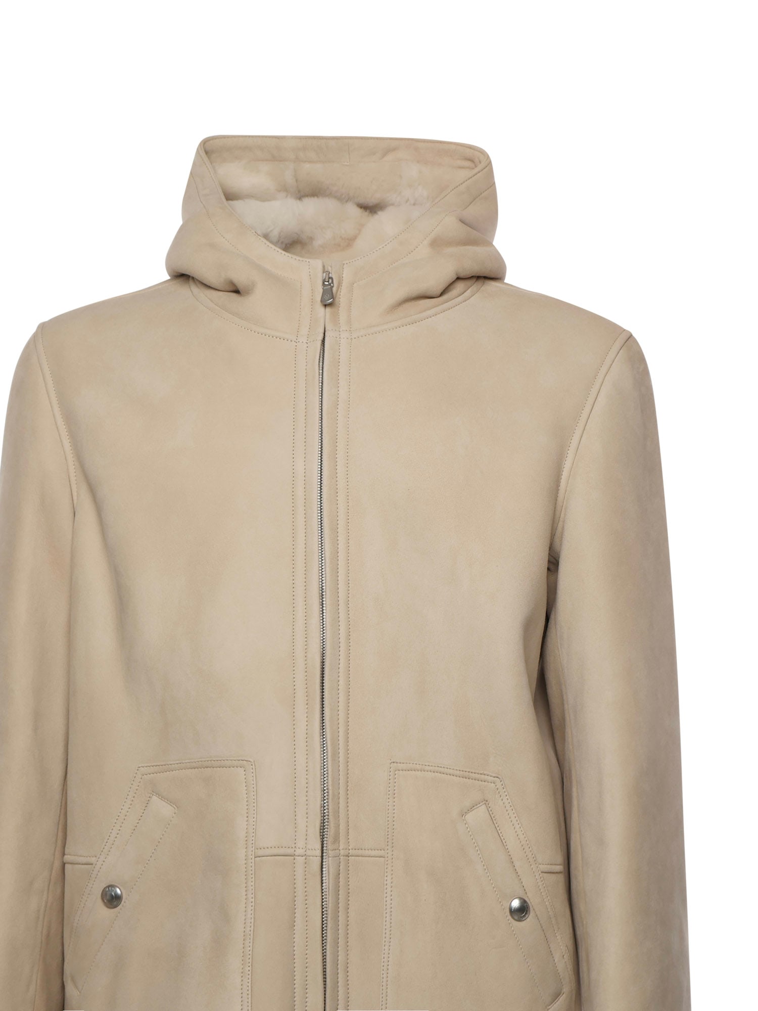 Eleventy Zip-up Hooded Jacket In Neutral