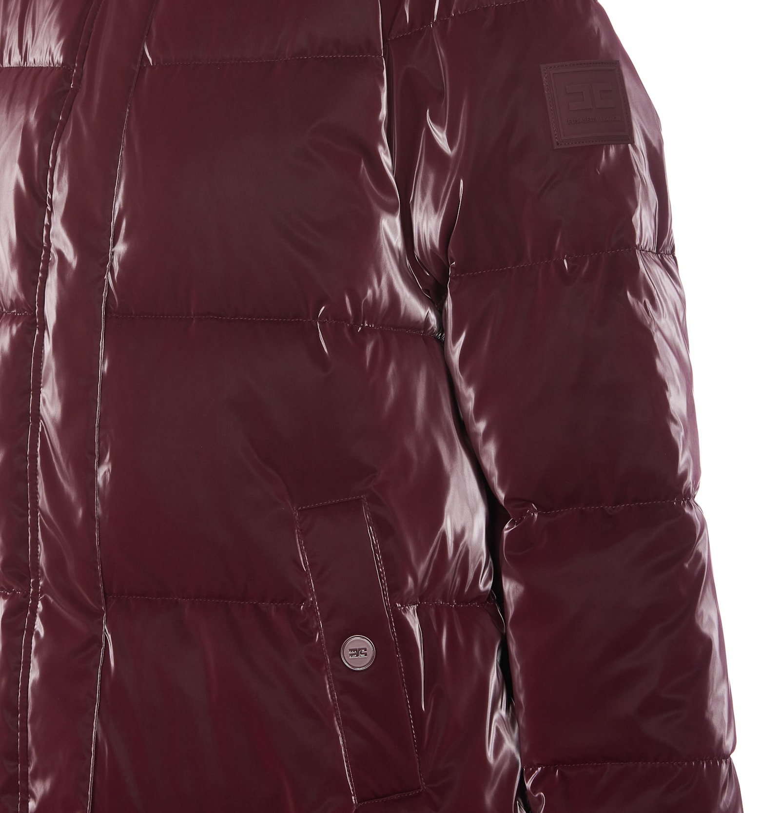 Shop Elisabetta Franchi Down Jacket In Red