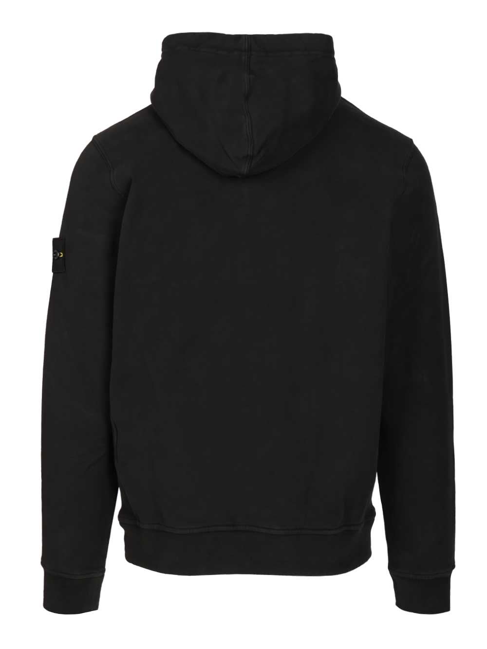 Stone Island Organic Cotton Hoodie With Hood In Black