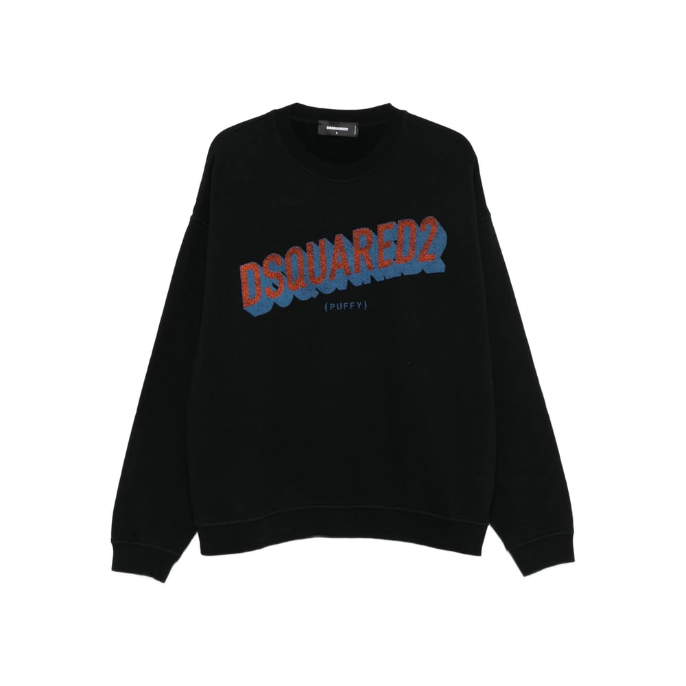 Dsquared2 Logo-print Cotton Sweatshirt In Black