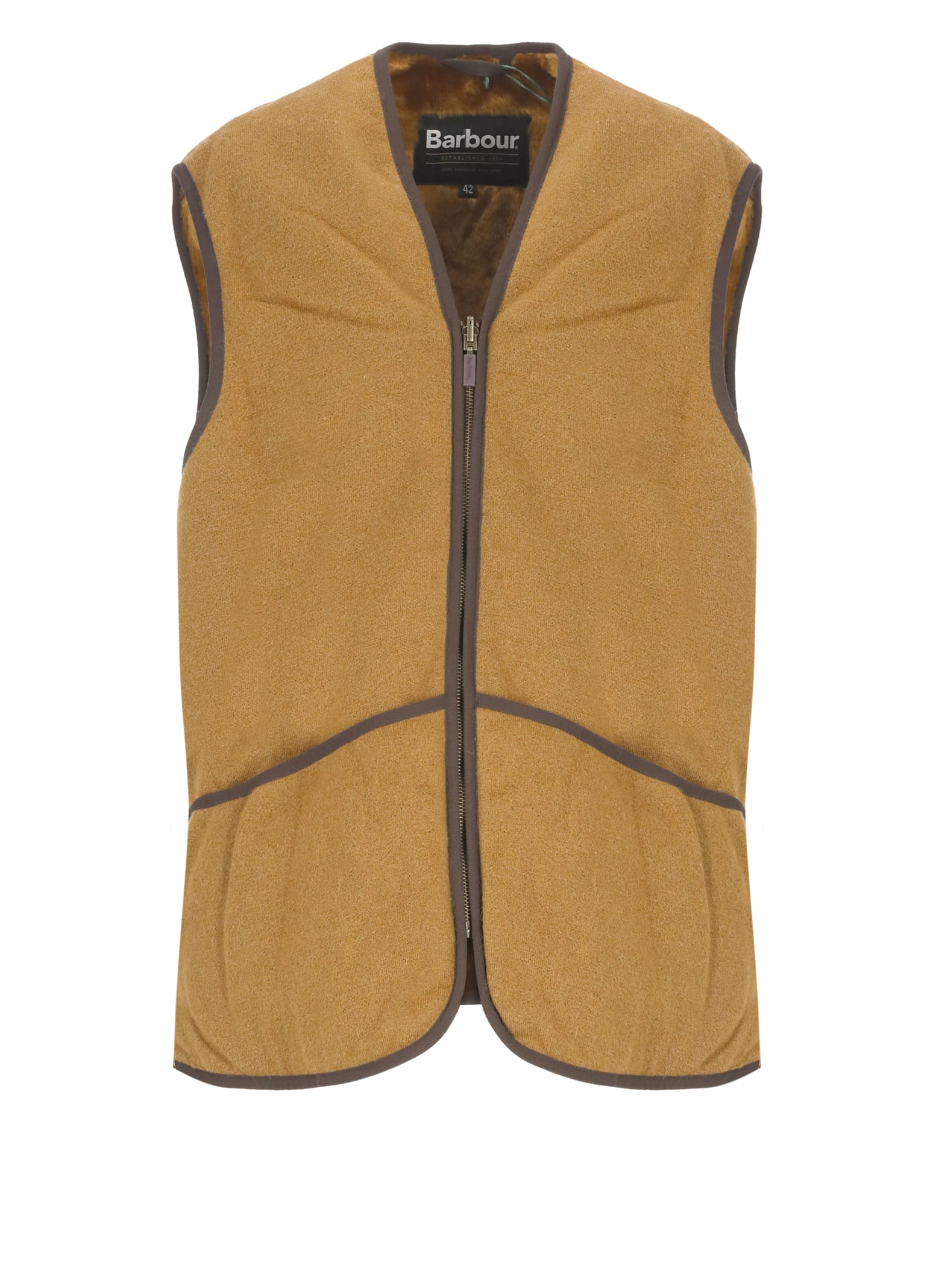 Shop Barbour Warm Reversible Sleeveless Jacket In Brown