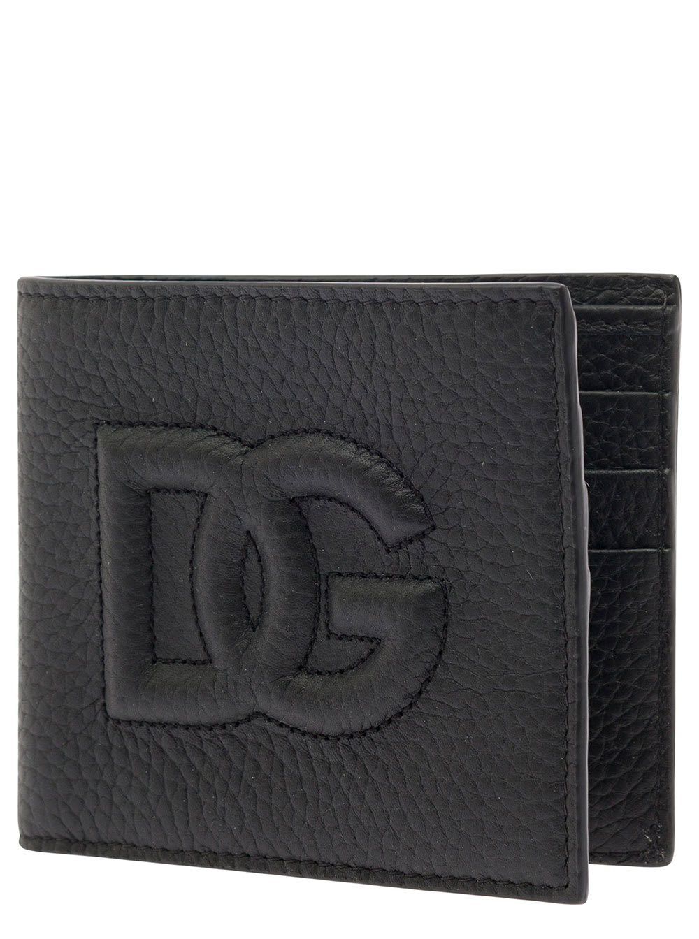 Shop Dolce & Gabbana Black Bifold Wallet With Quilted Leather In Leather Man