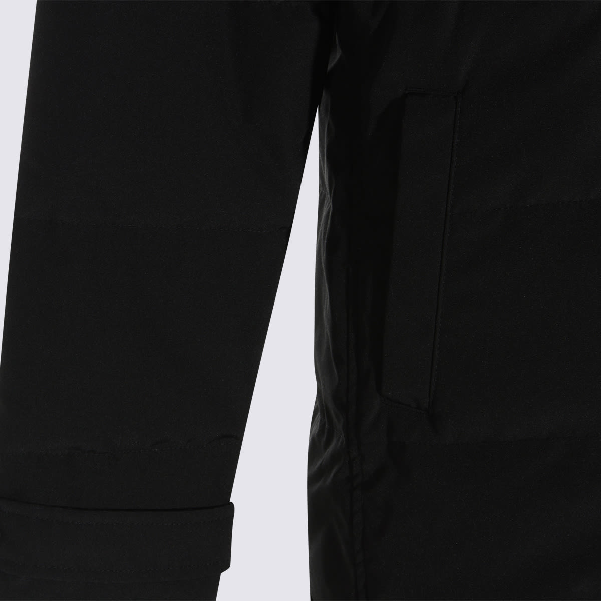 Canada Goose Long Hooded Down Jacket With Adjustable Cuffs In Black