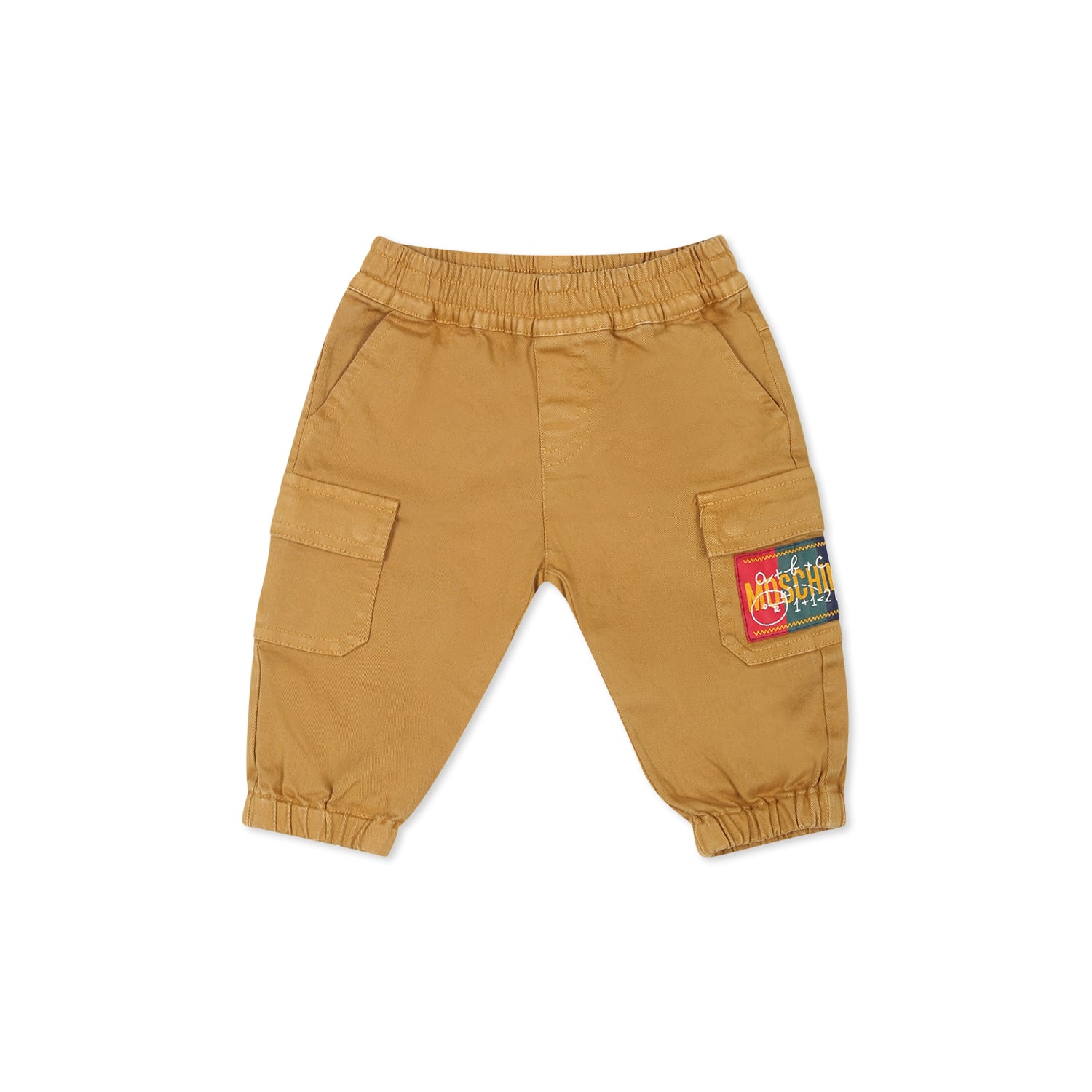 MOSCHINO BROWN TROUSERS FOR BABY BOY WITH LOGO 