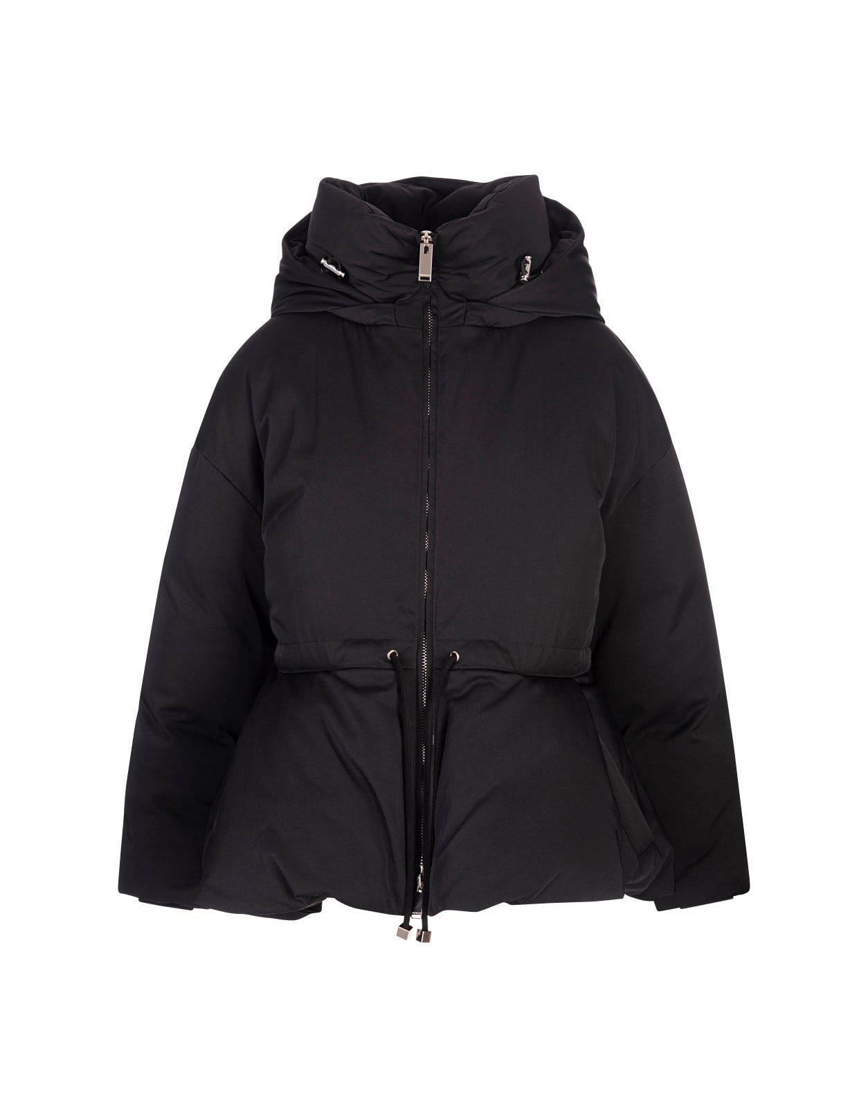 Shop Alexander Mcqueen Down Jacket With Ruffles In Black