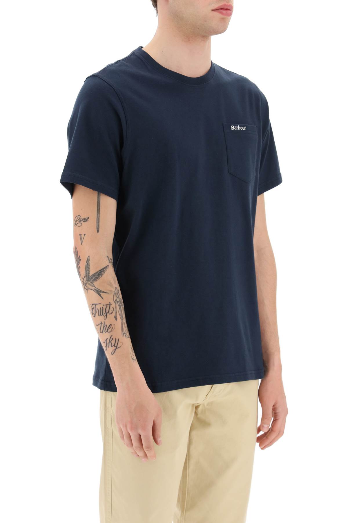Shop Barbour Classic Chest Pocket T-shirt In Navy (blue)