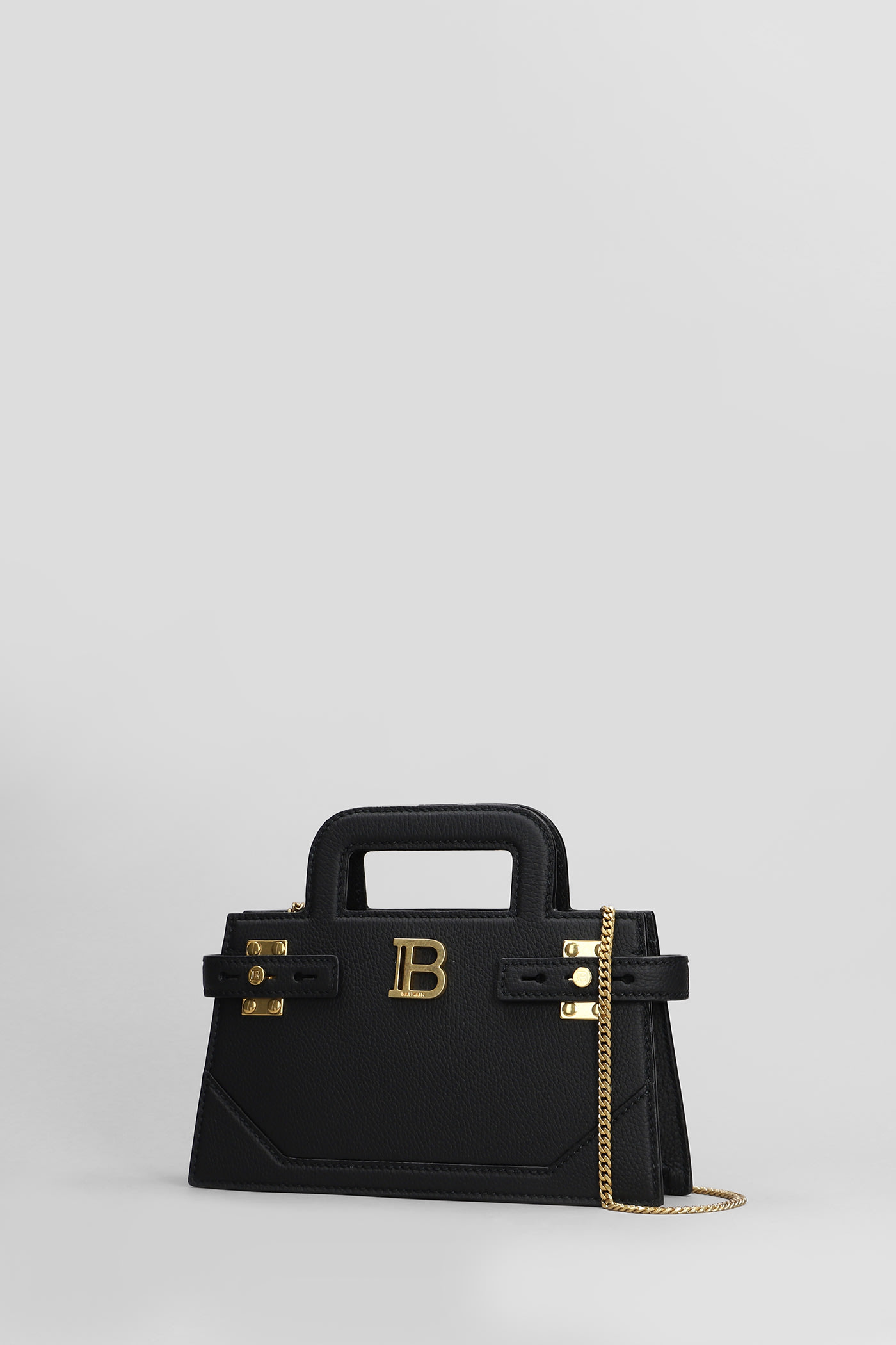 Shop Balmain B Buzz Mini Shoulder Bag In Black Leather