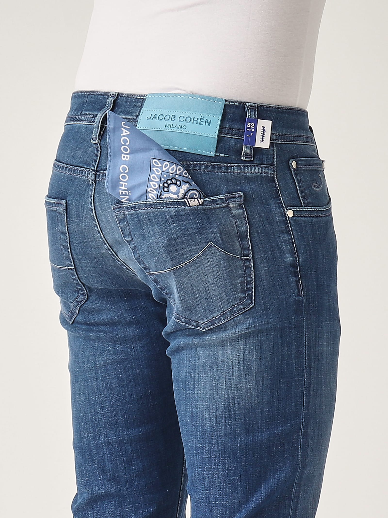 Jacob Cohen Lenny 5 Tasche Slim Fit Denim Stretch oz 8 Jeans In Blue