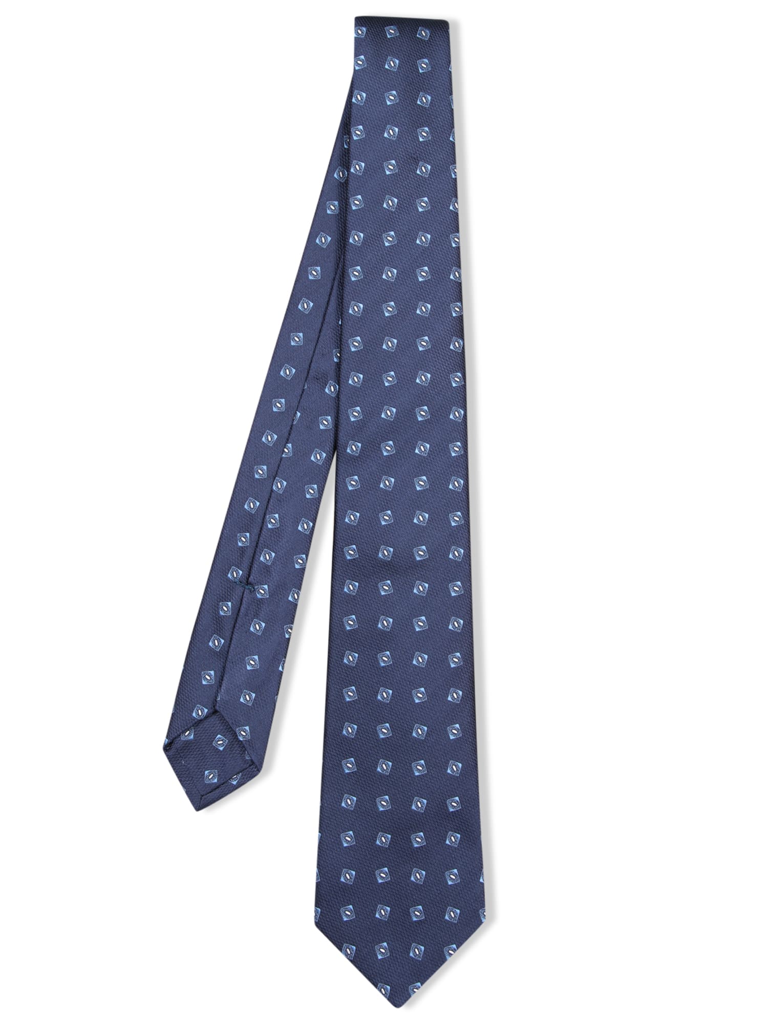 Navy Blue Patterned Tie