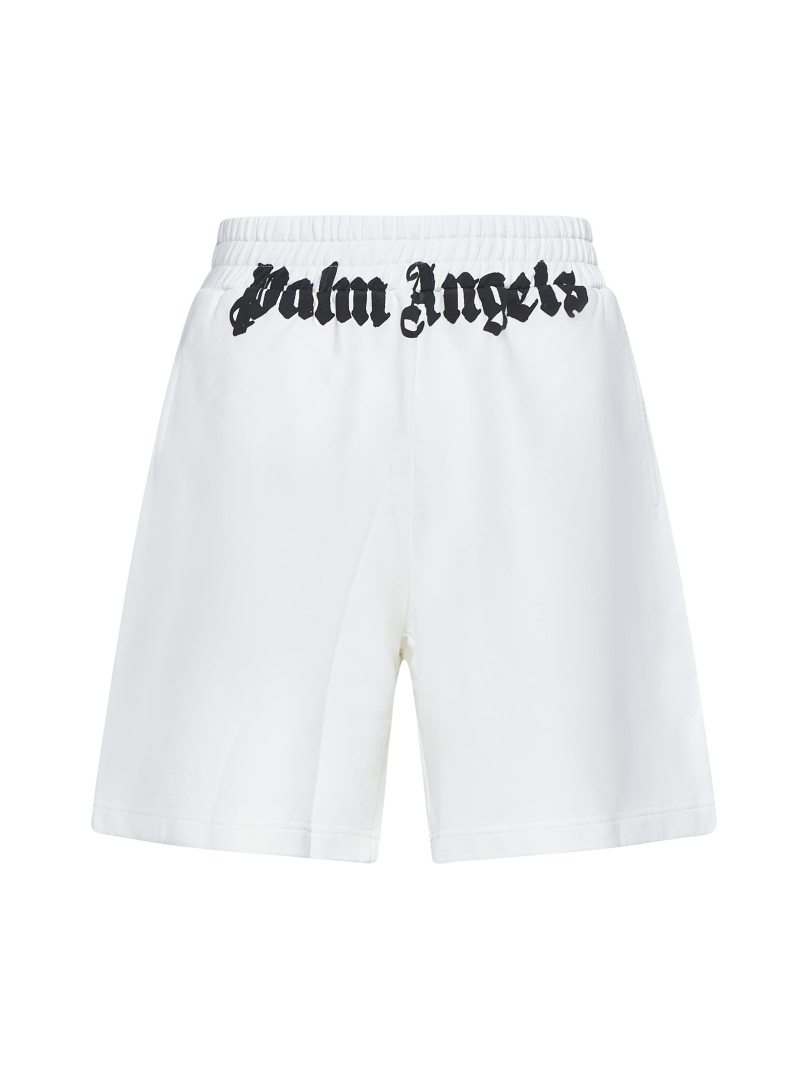 Shop Palm Angels Shorts In Off White Black